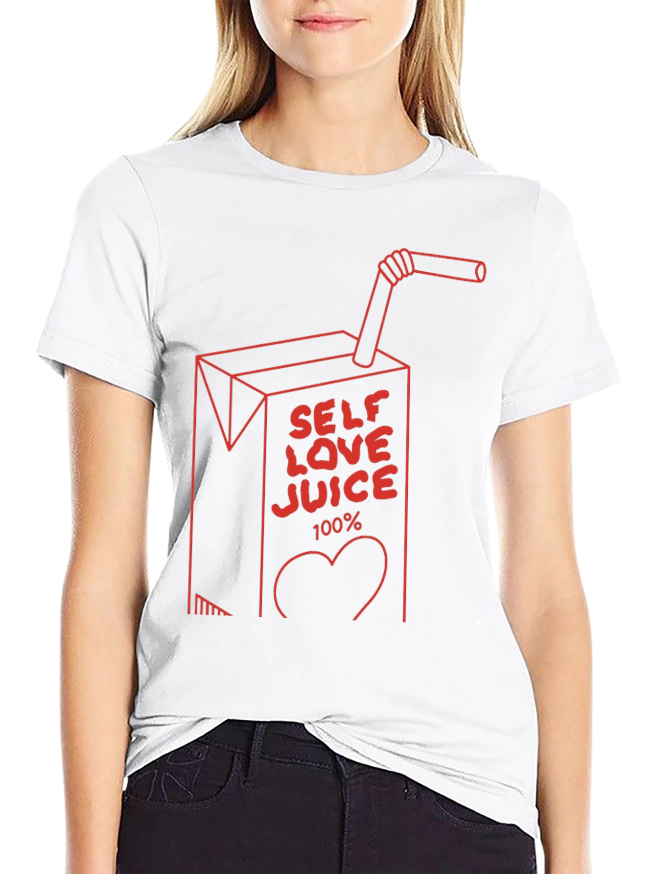 Self Love Juice Graphic Tee - Trendy Black T-Shirt
