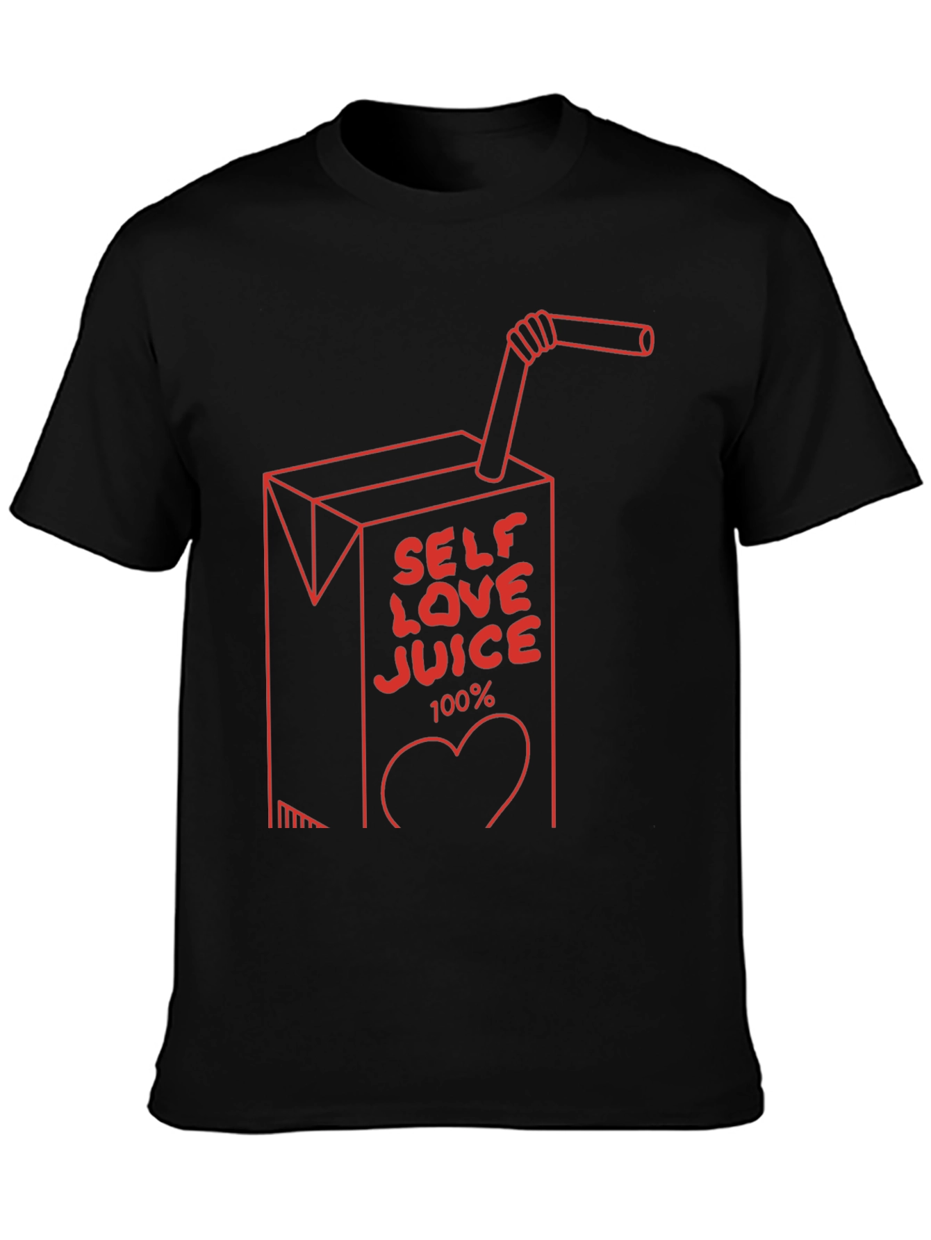 Self Love Juice Graphic Tee - Trendy Black T-Shirt