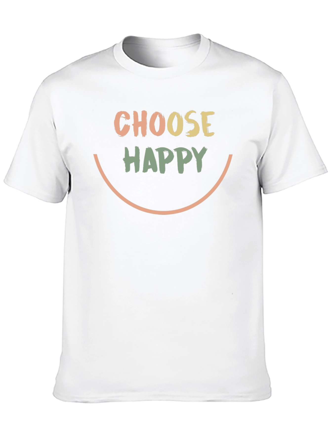 Choose Happy Graphic Tee - Black Cotton T-Shirt