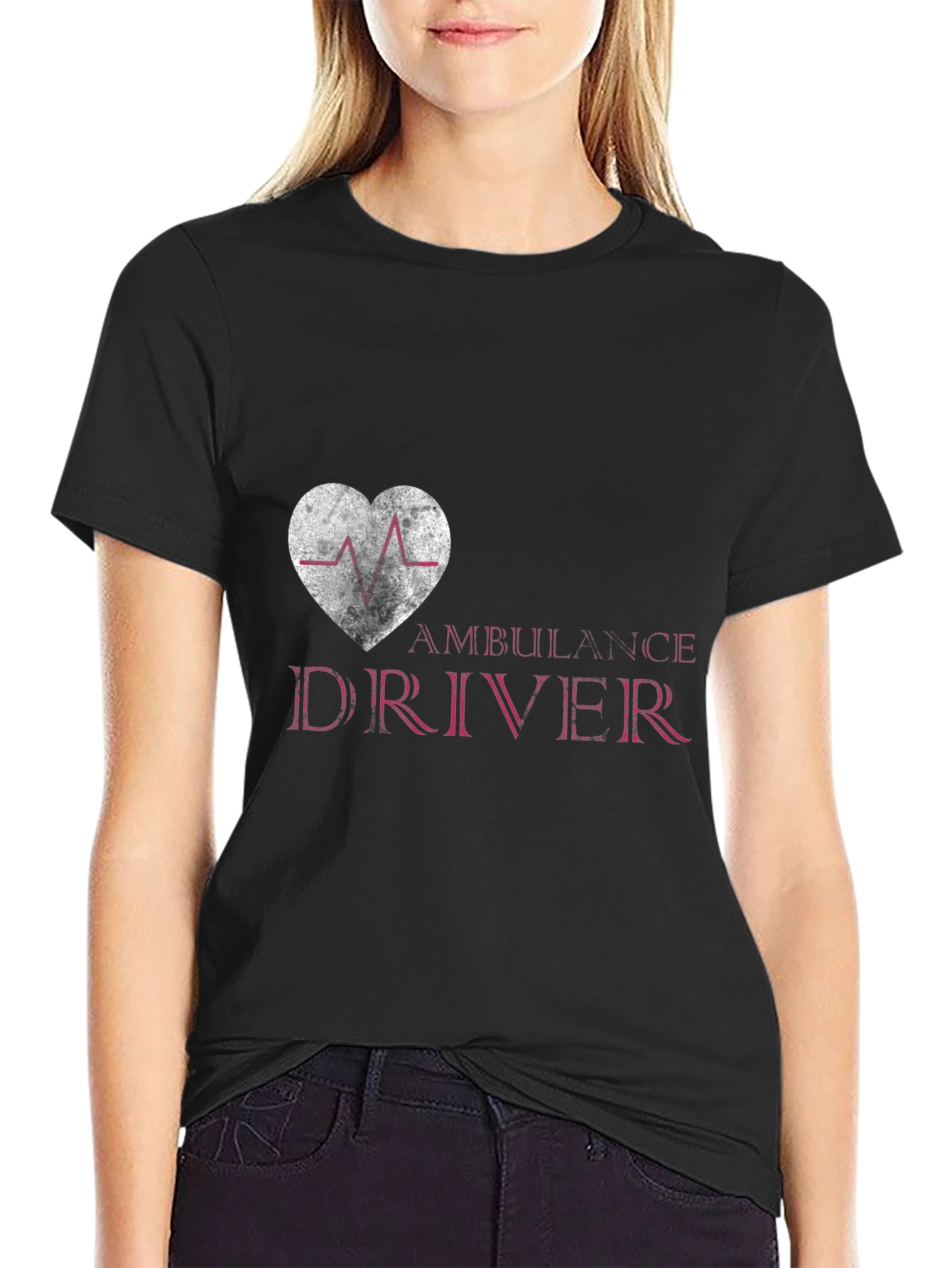 Ambulance Driver Heartbeat T-Shirt - Novelty Medical Tee