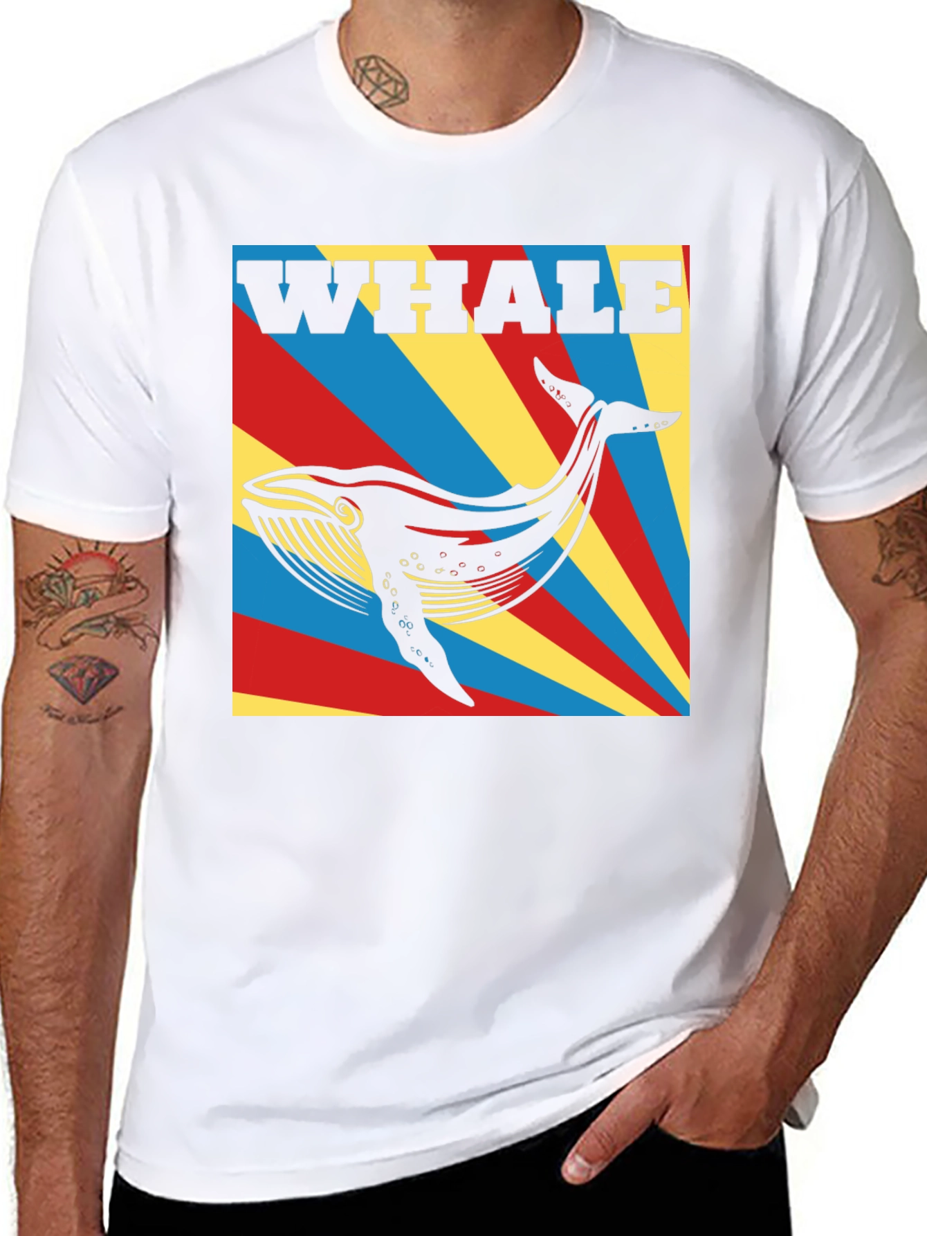 Whale Graphic Print Black T-Shirt