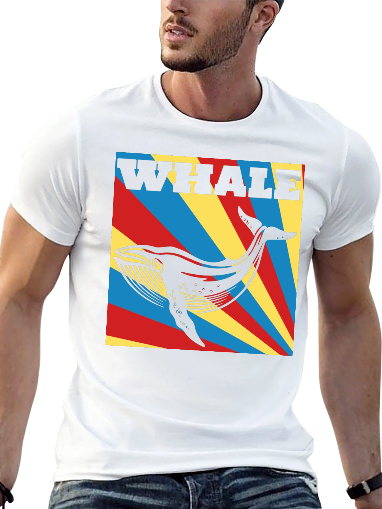 Whale Graphic Print Black T-Shirt