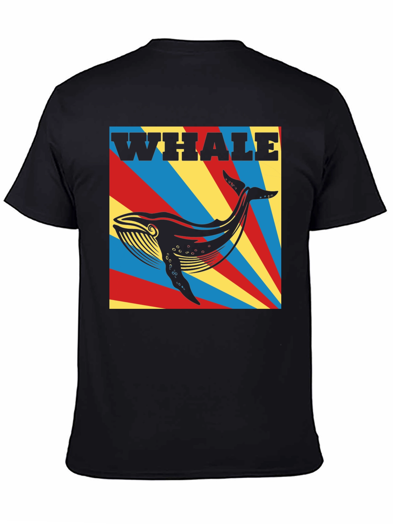 Whale Graphic Print Black T-Shirt