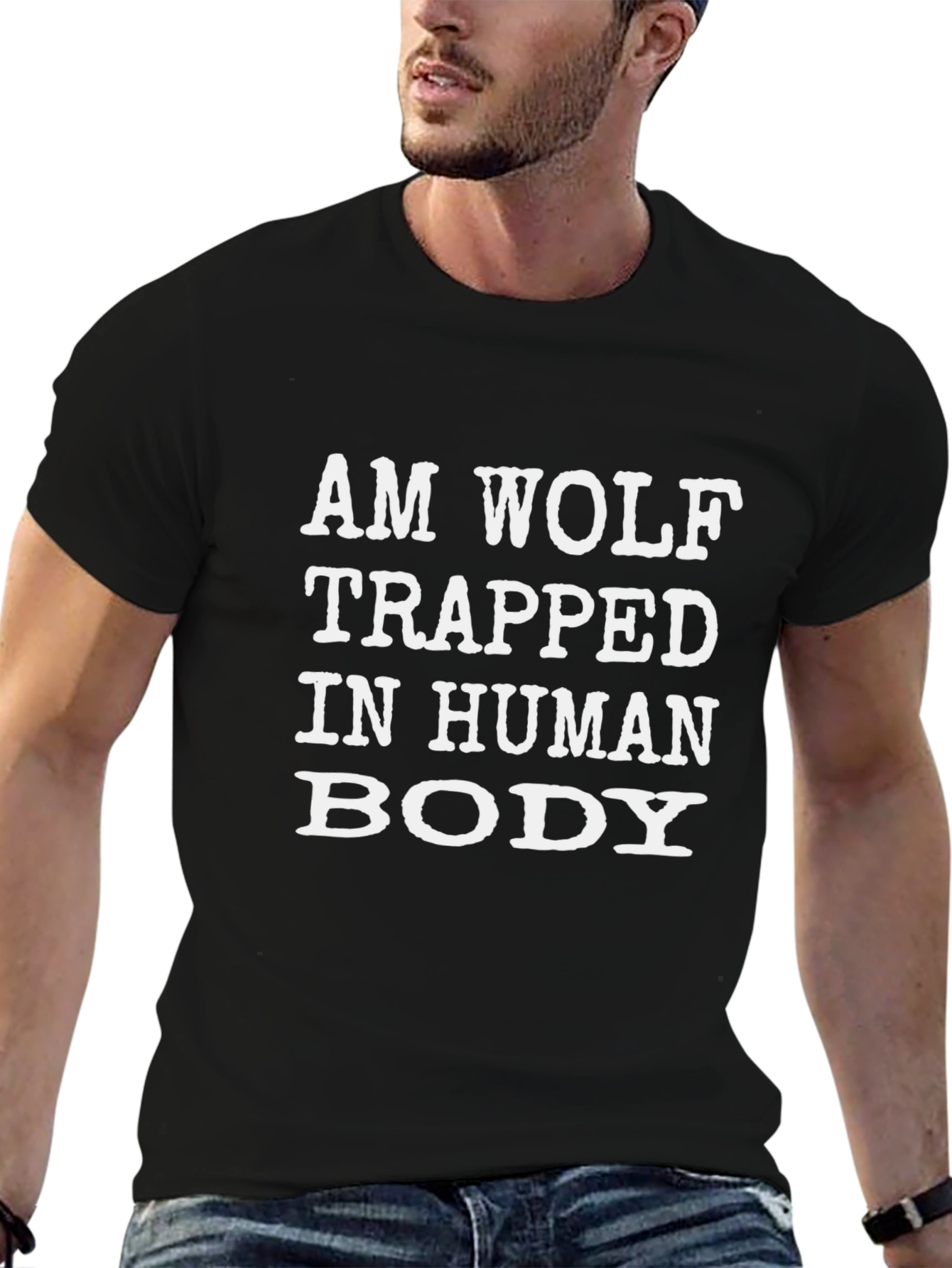Am Wolf Trapped In Human Body Graphic T-Shirt