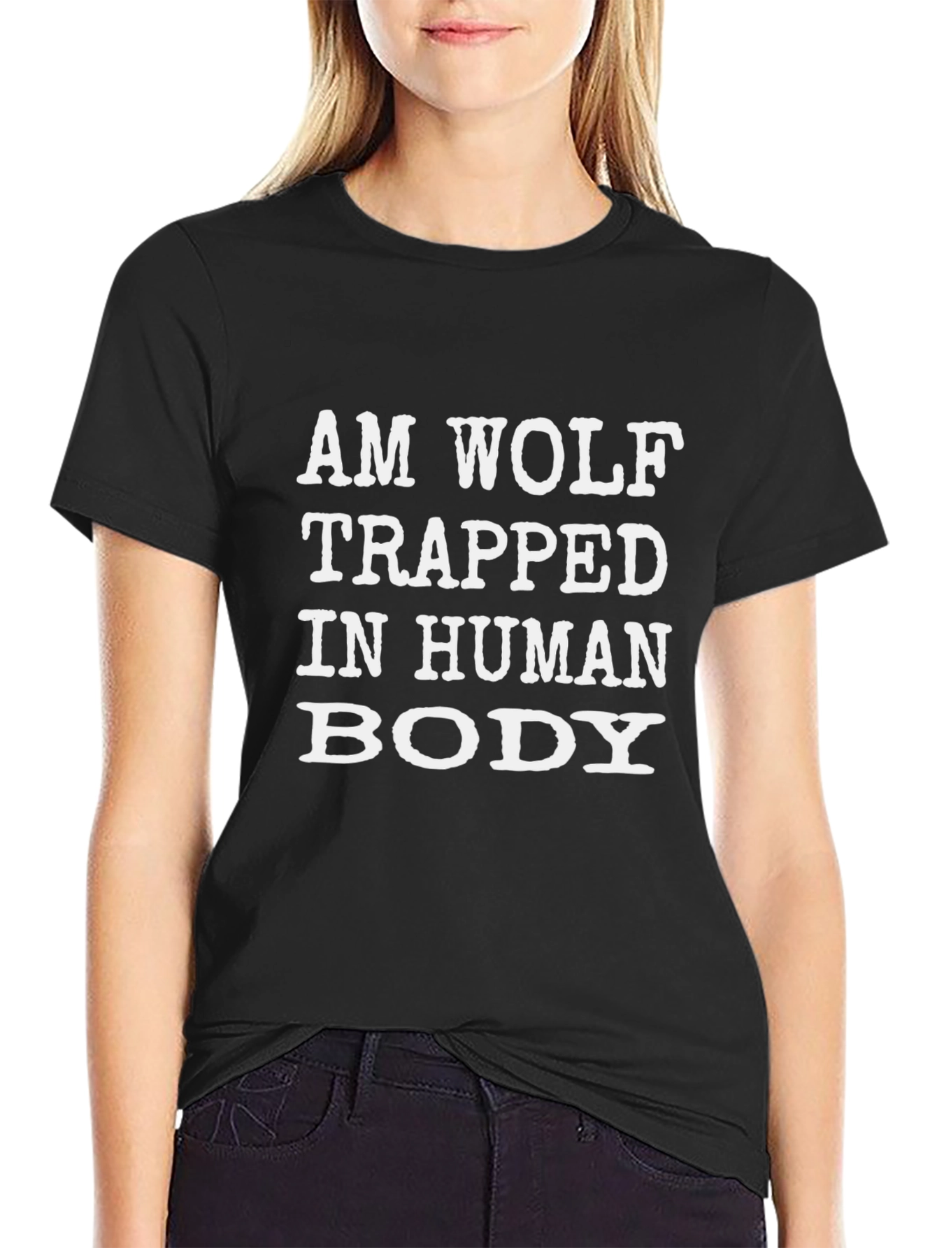 Am Wolf Trapped In Human Body Graphic T-Shirt