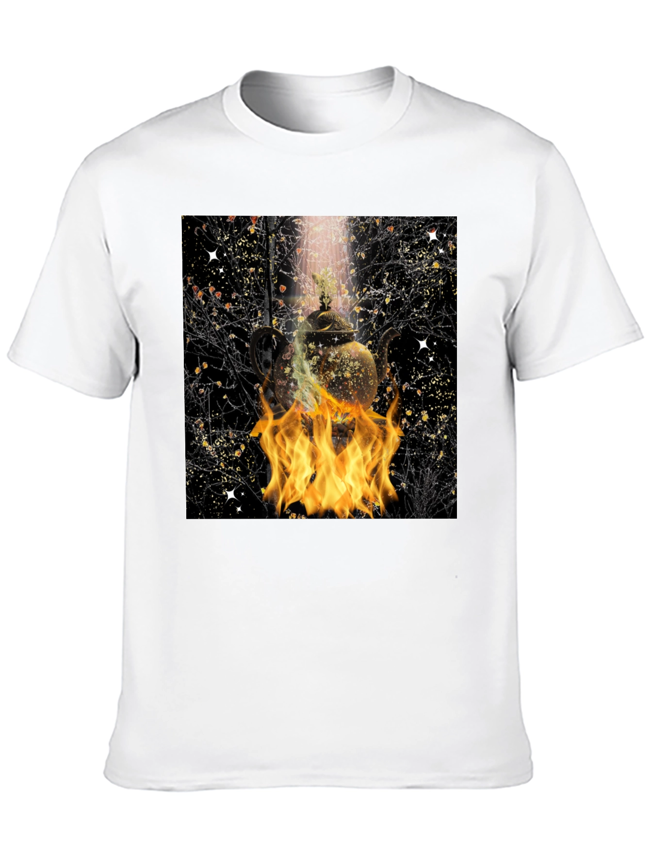 Fiery Teapot Graphic Tee - Unique Style