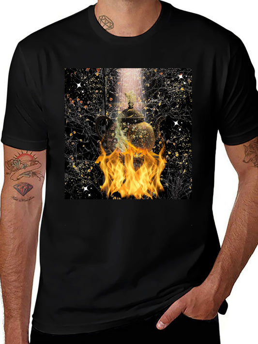Fiery Teapot Graphic Tee - Unique Style