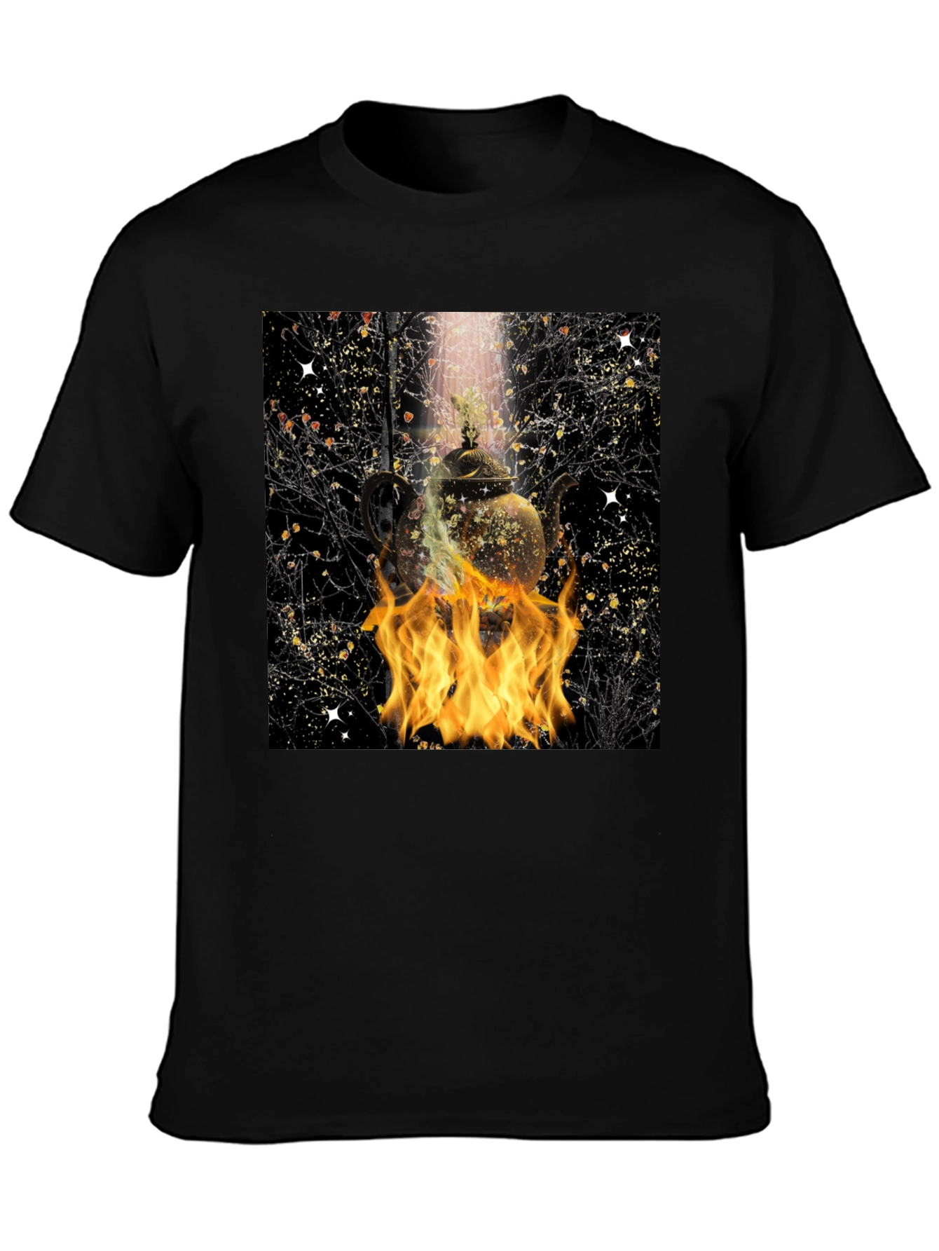 Fiery Teapot Graphic Tee - Unique Style