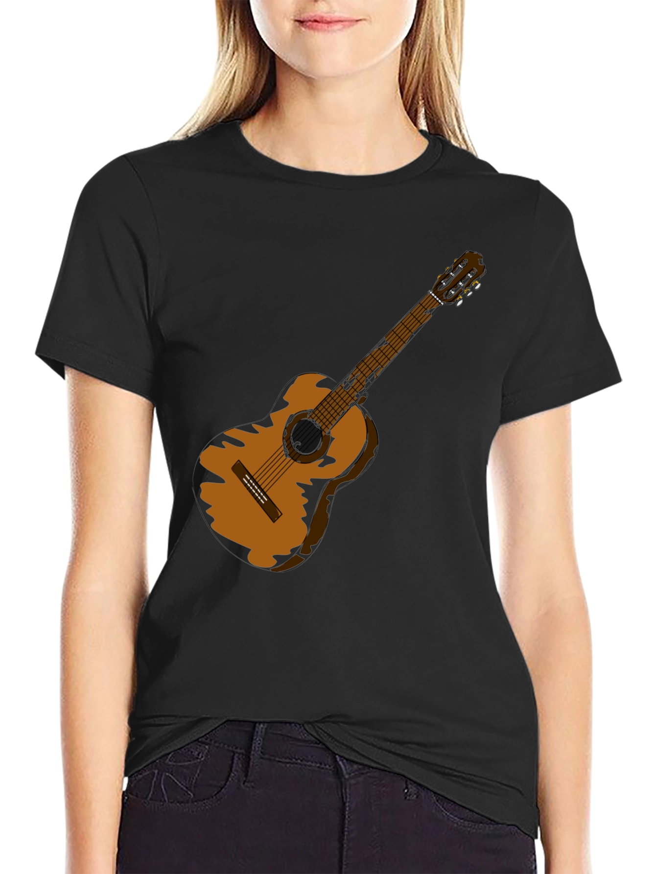 Guitar Graphic Black T-Shirt