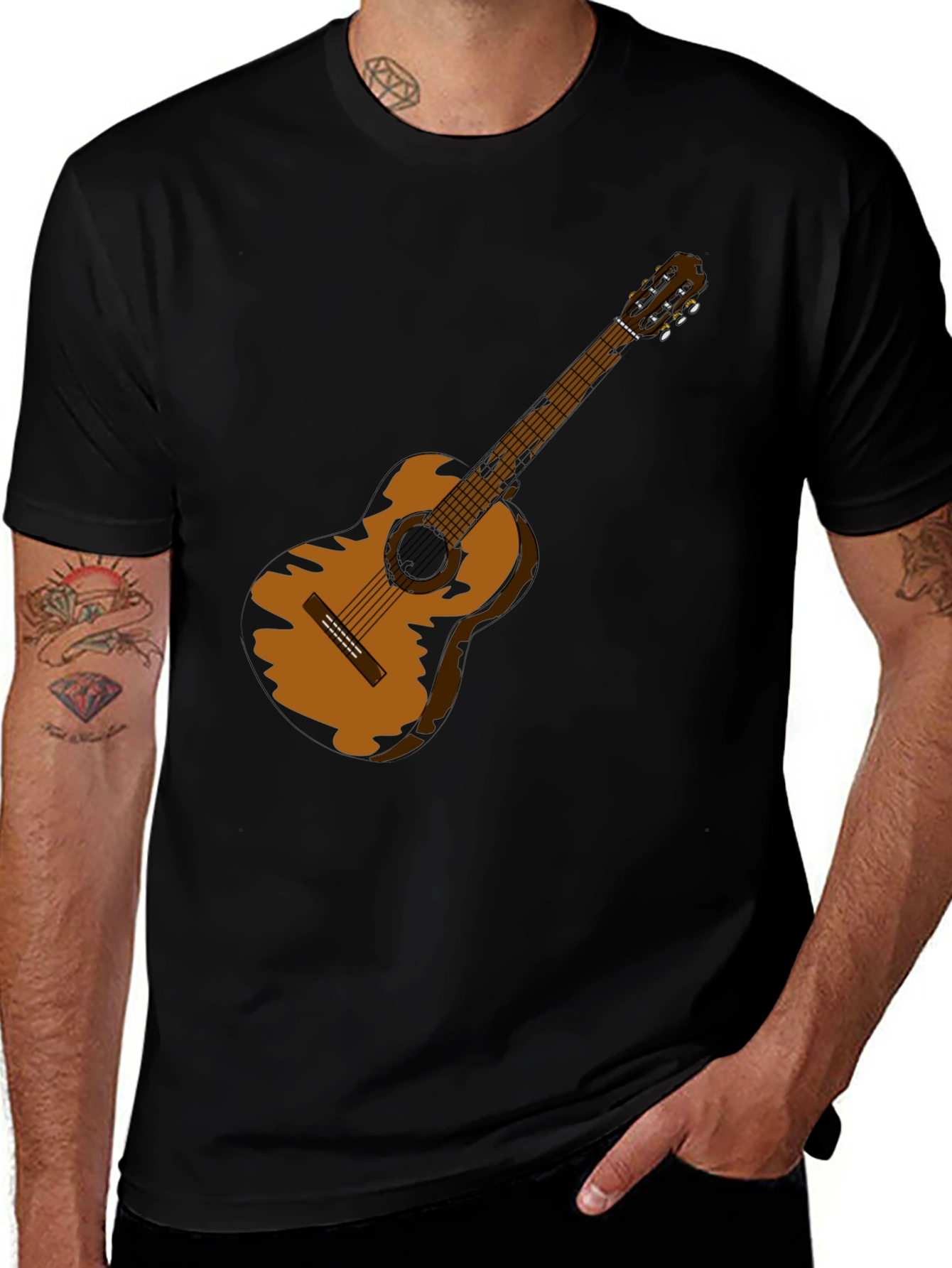 Guitar Graphic Black T-Shirt