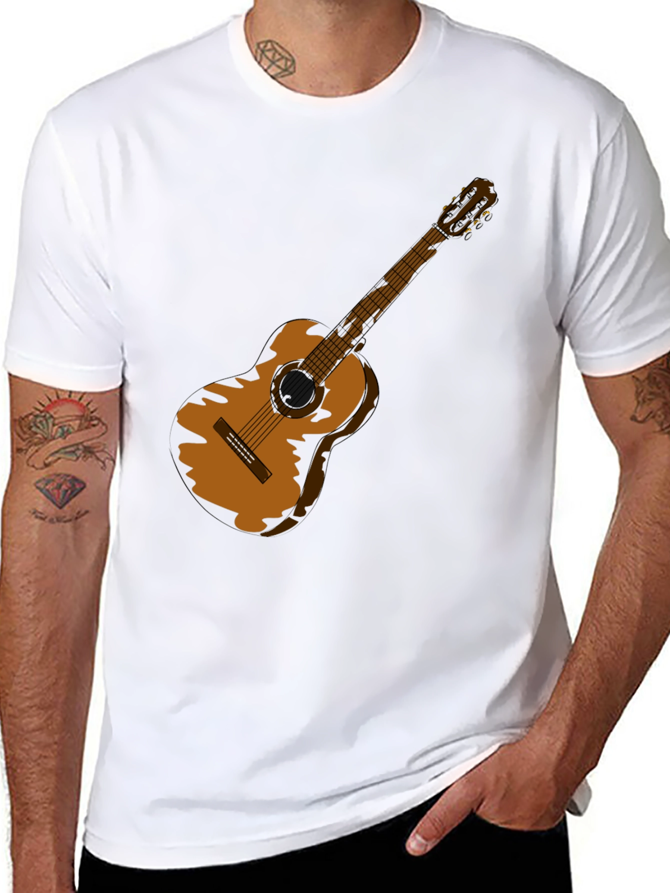 Guitar Graphic Black T-Shirt