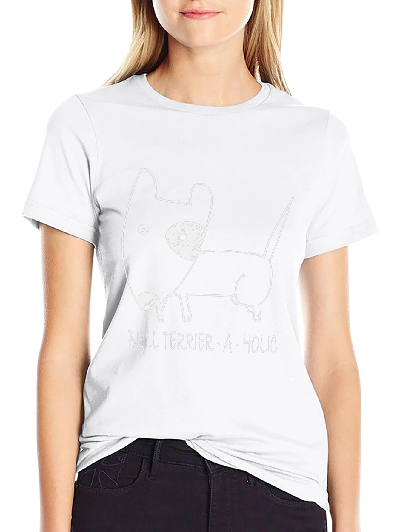 Bull Terrier-A-Holic Black Graphic Tee