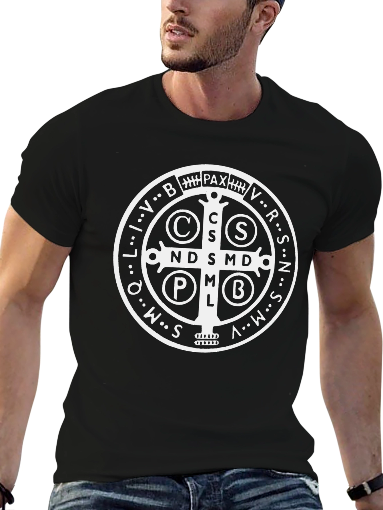 St. Benedict Medal Graphic T-Shirt - Black