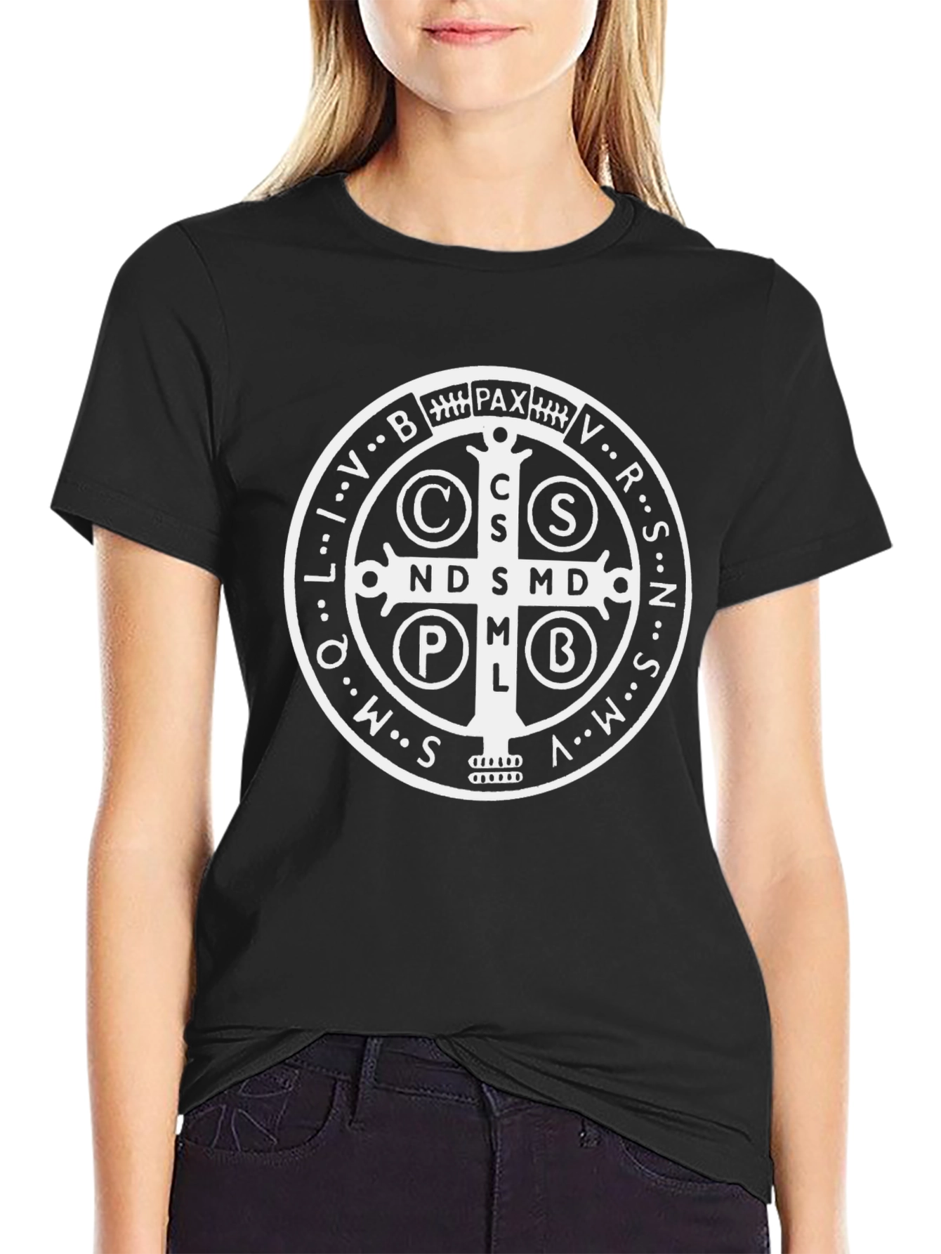 St. Benedict Medal Graphic T-Shirt - Black
