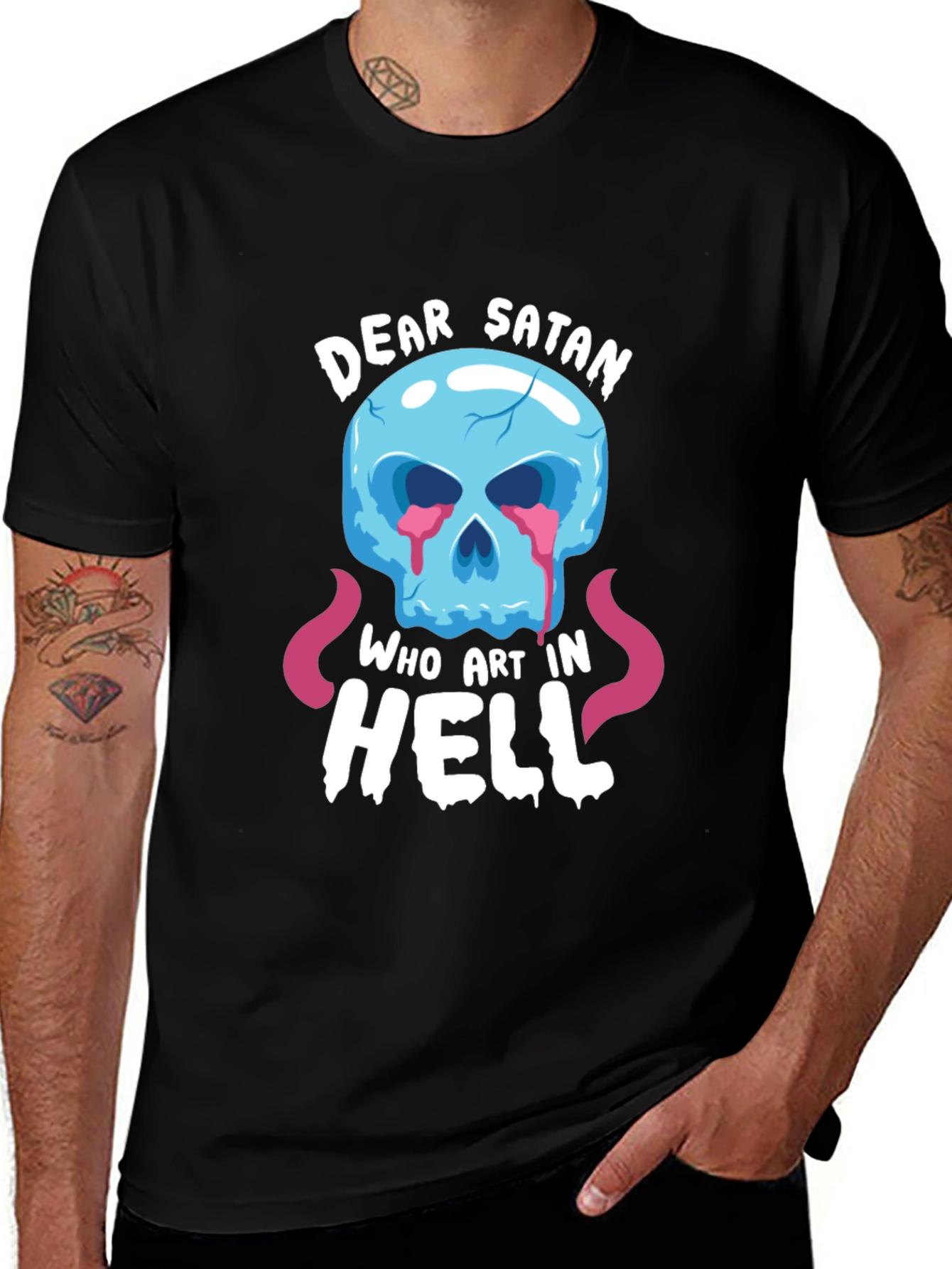 Dear Satan Skull T-Shirt - Funny Graphic Tee