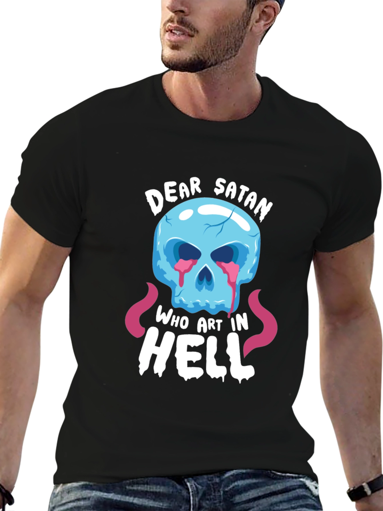 Dear Satan Skull T-Shirt - Funny Graphic Tee