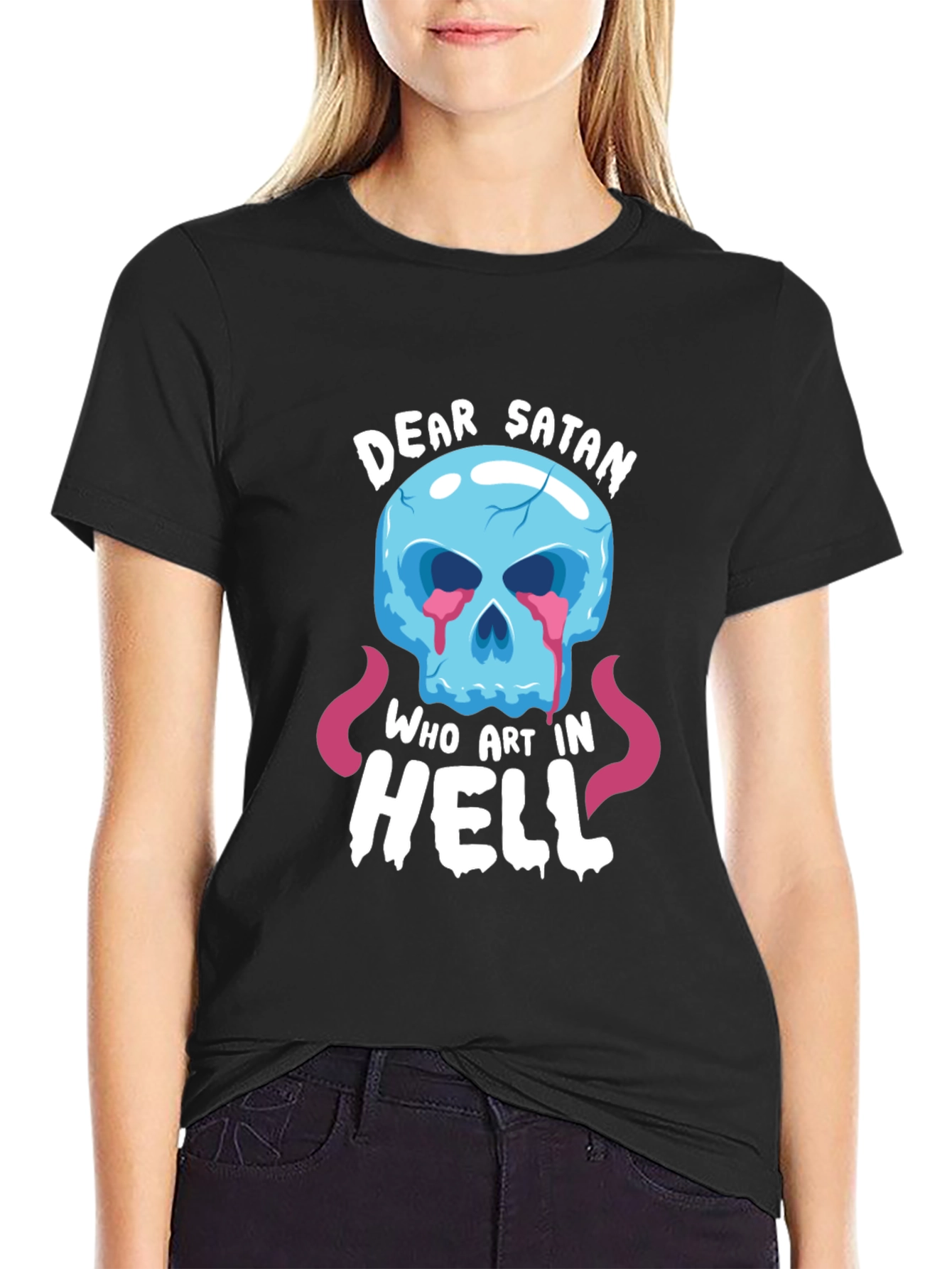 Dear Satan Skull T-Shirt - Funny Graphic Tee
