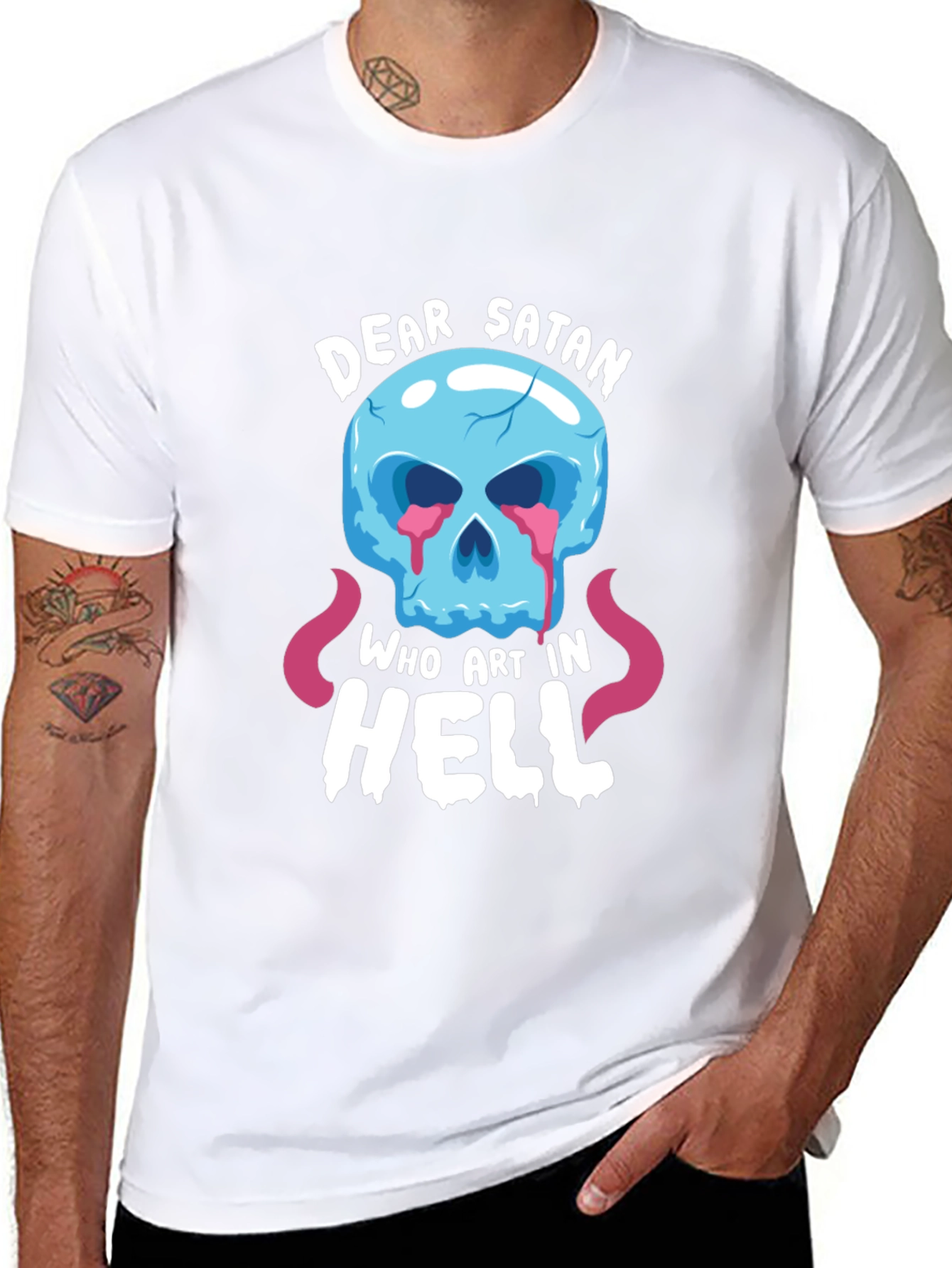 Dear Satan Skull T-Shirt - Funny Graphic Tee
