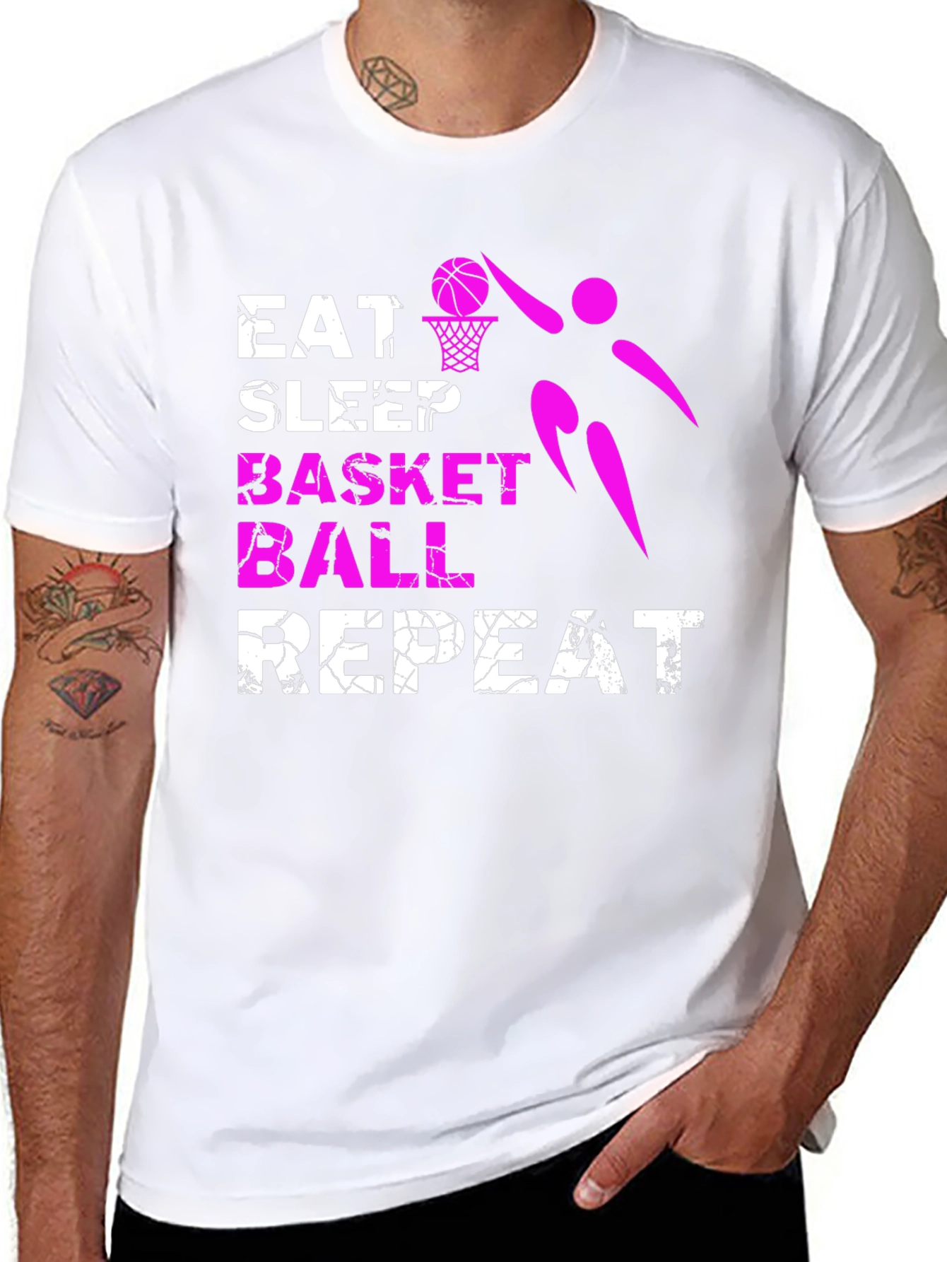 Eat Sleep Basketball Repeat Graphic T-Shirt