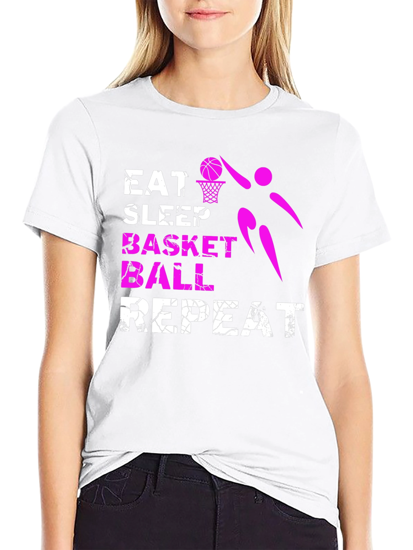 Eat Sleep Basketball Repeat Graphic T-Shirt