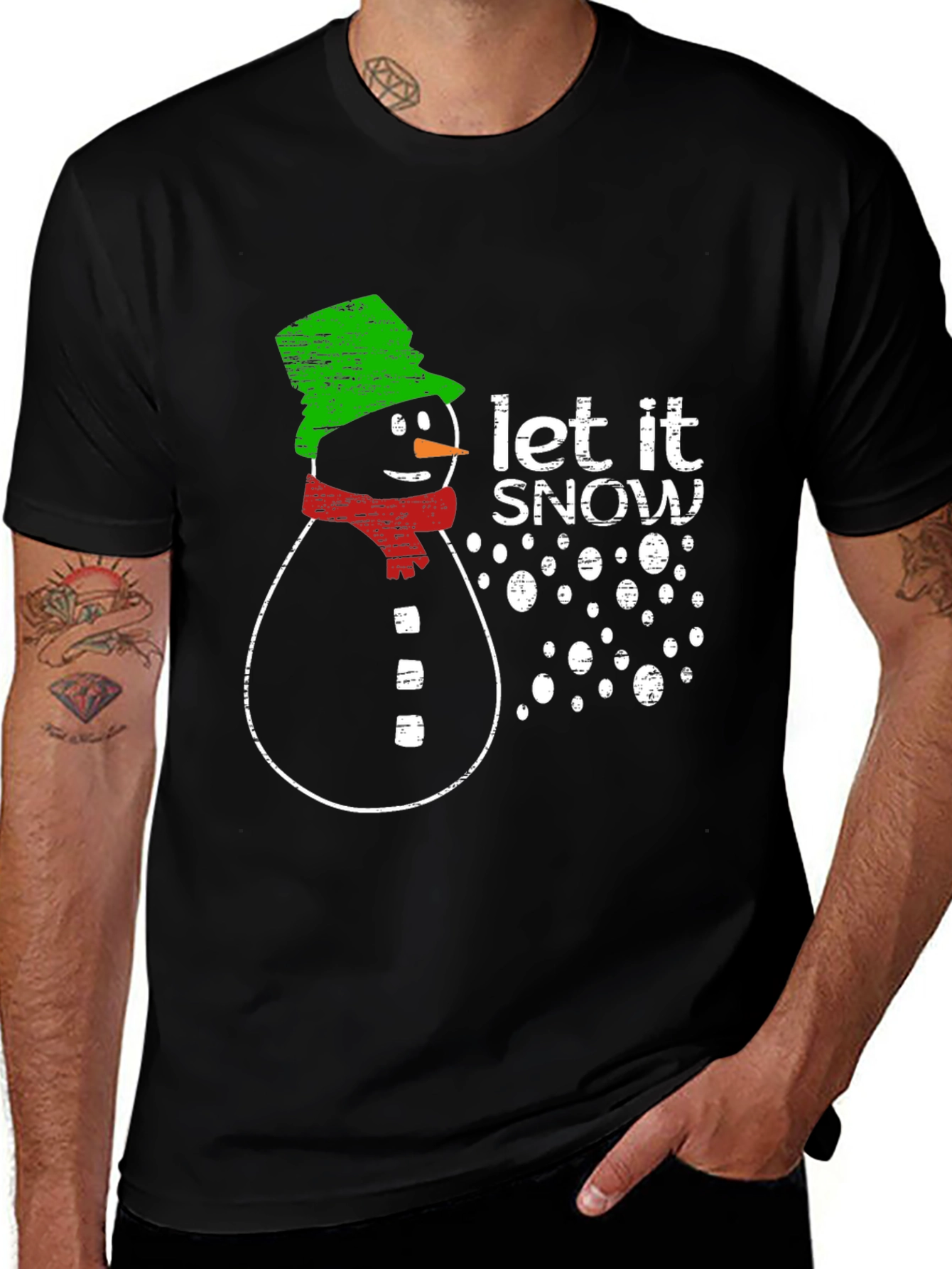 Snowman Let It Snow Graphic Print T-Shirt