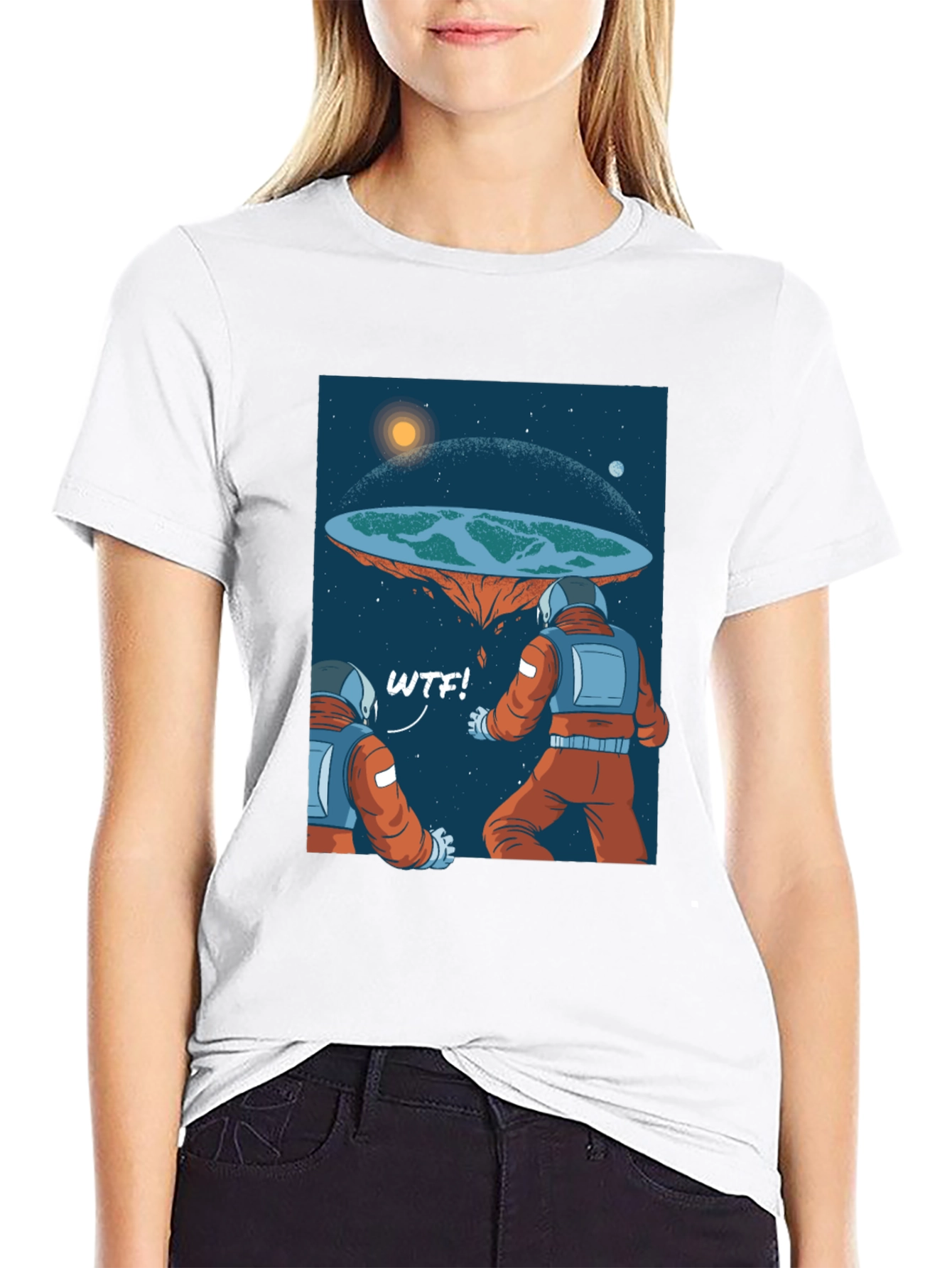 Flat Earth Astronaut WTF T-Shirt