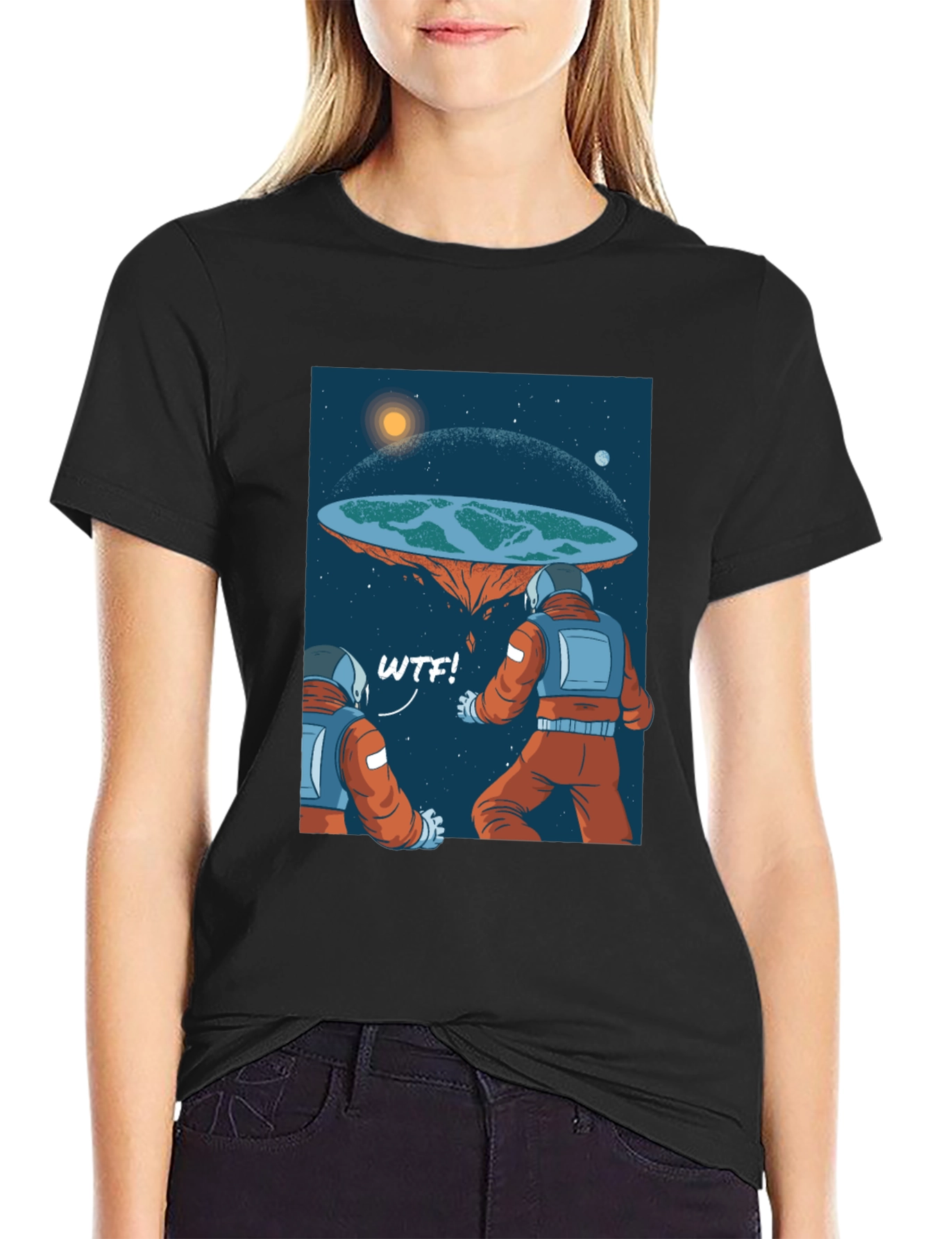 Flat Earth Astronaut WTF T-Shirt