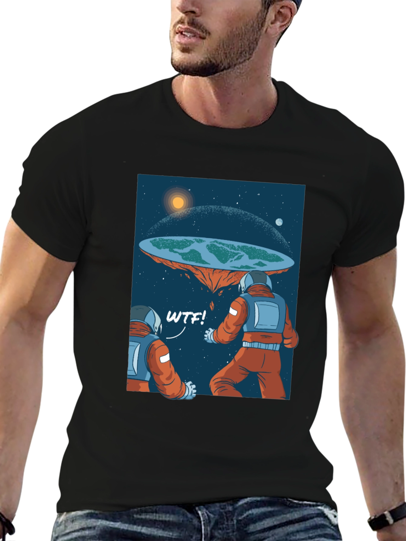 Flat Earth Astronaut WTF T-Shirt