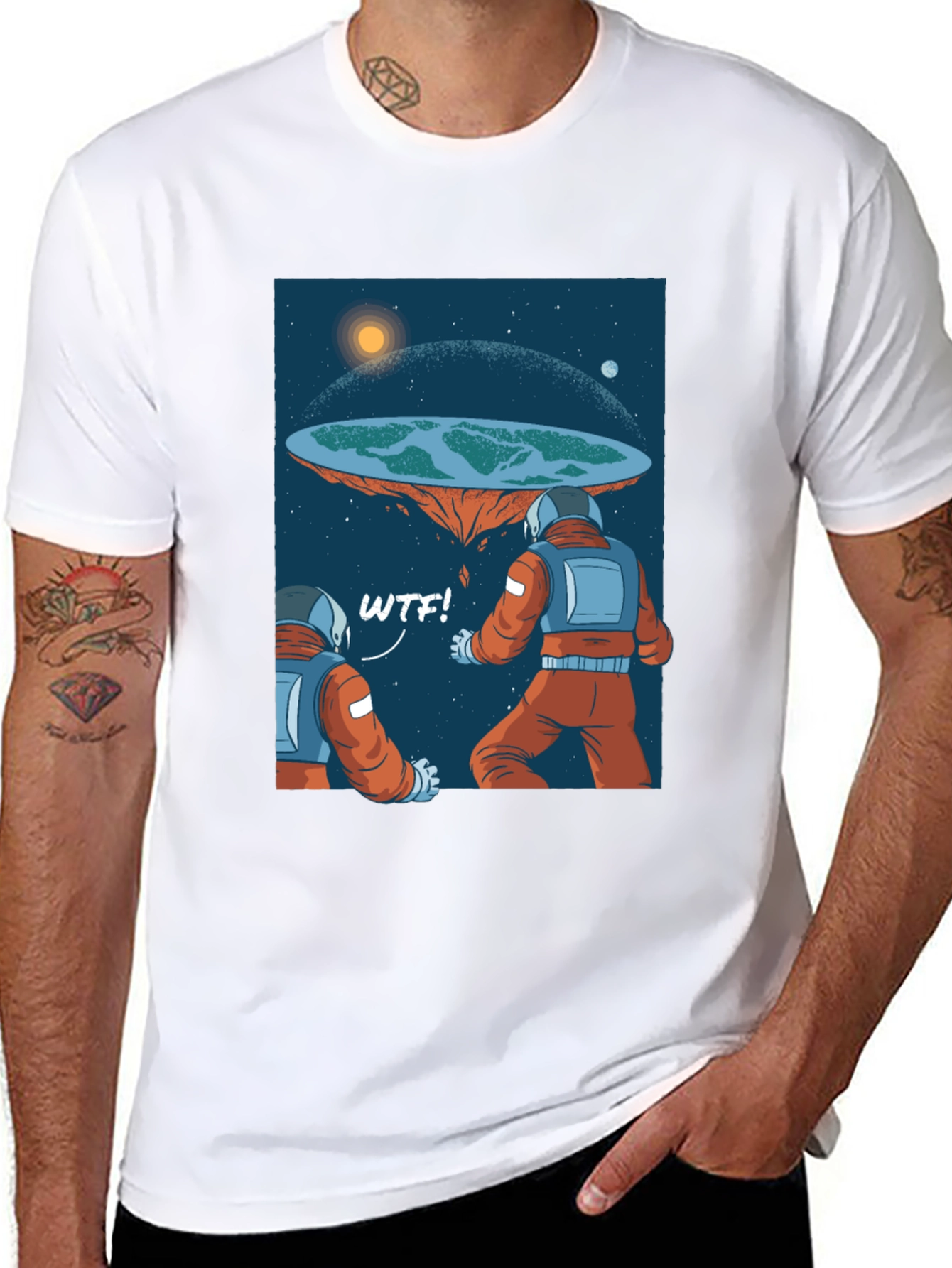 Flat Earth Astronaut WTF T-Shirt
