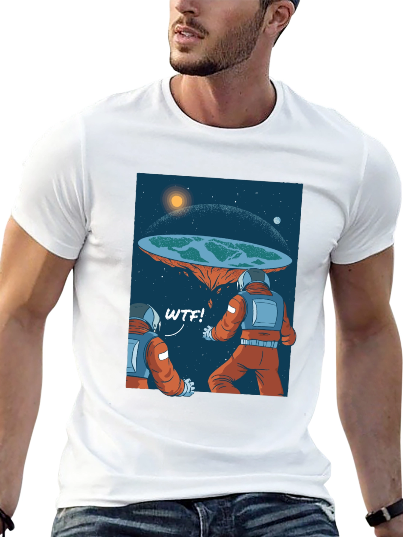 Flat Earth Astronaut WTF T-Shirt