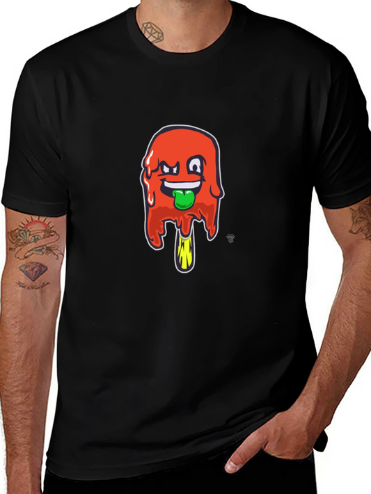 Funky Popsicle Graphic Tee - Black Cotton Blend