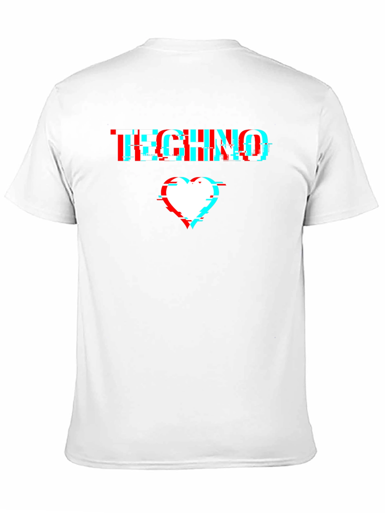 Techno Glitch Heart T-Shirt - Black