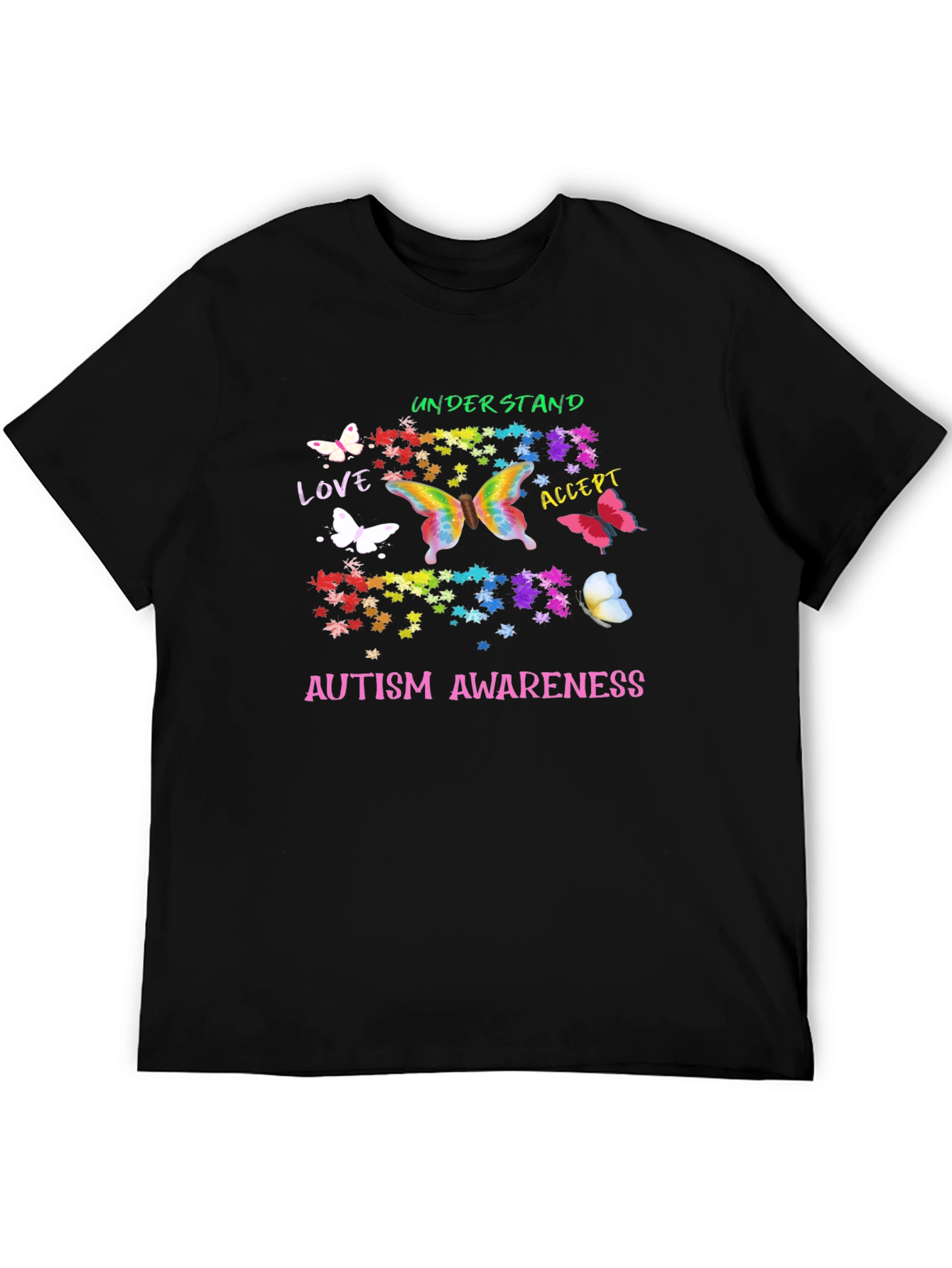 Autism Awareness Butterfly T-Shirt - Understand Love Accept