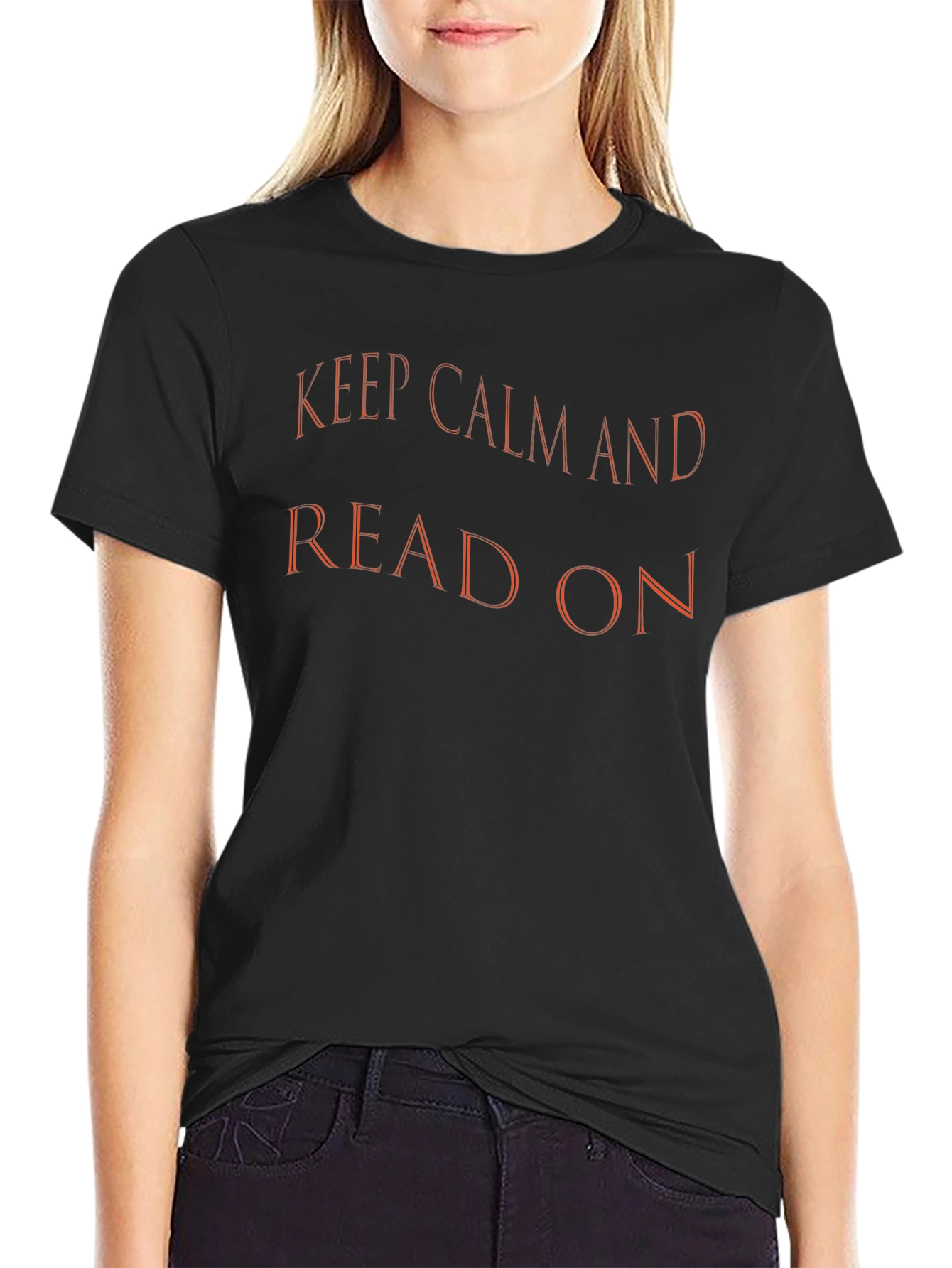 Keep Calm and Read On Black T-Shirt
