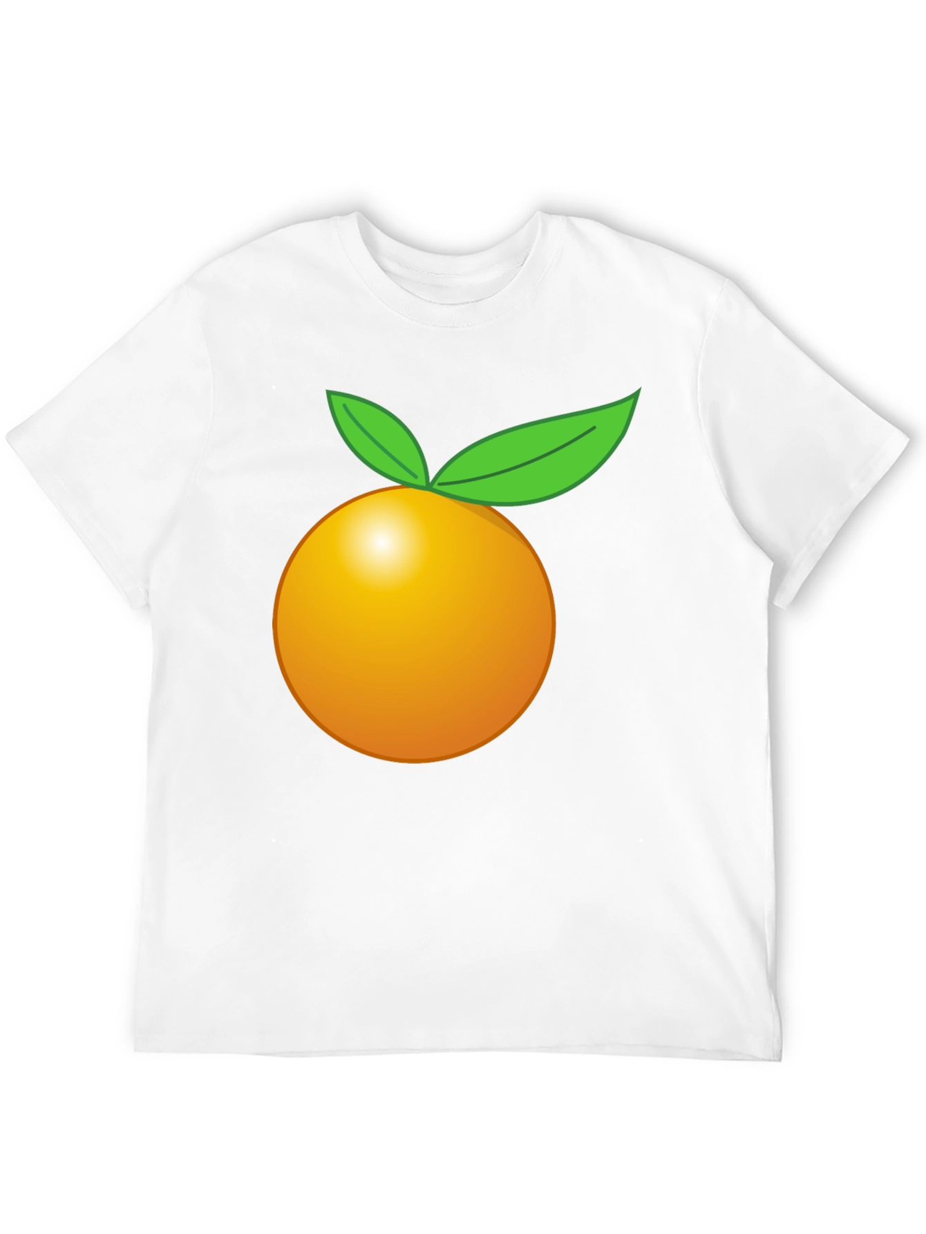 Orange Fruit Graphic Black T-Shirt