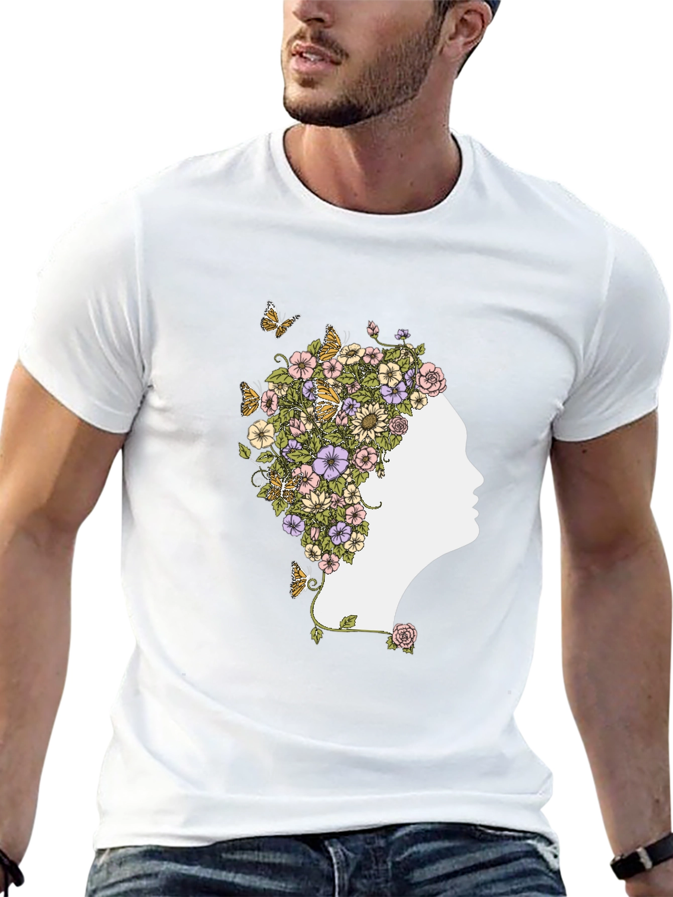 Floral Silhouette Graphic Tee