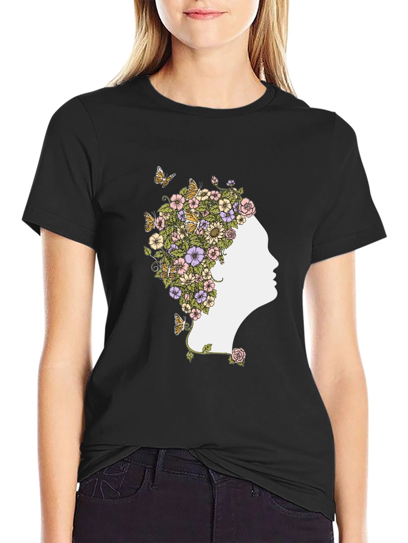 Floral Silhouette Graphic Tee