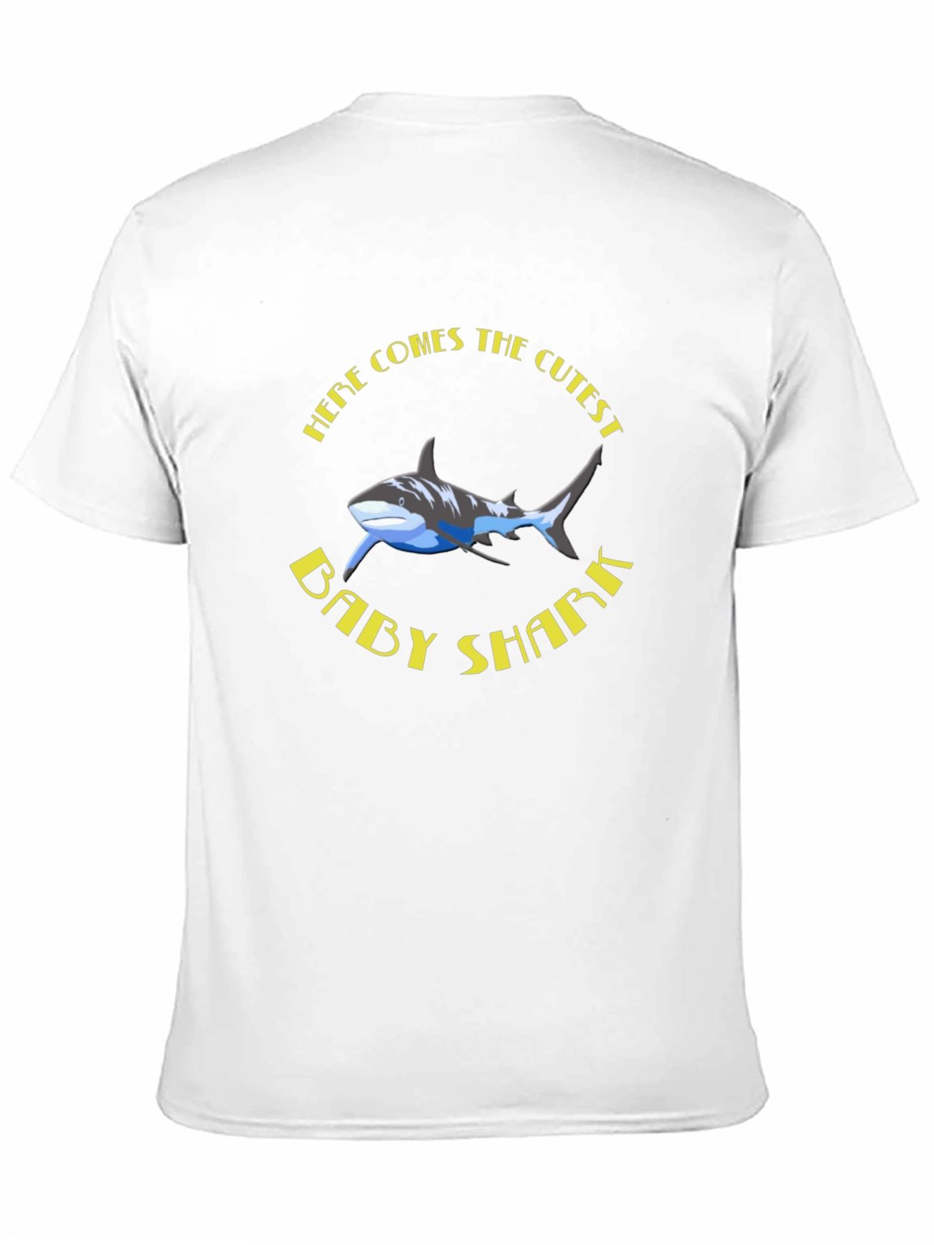 Cute Baby Shark Graphic Black T-Shirt
