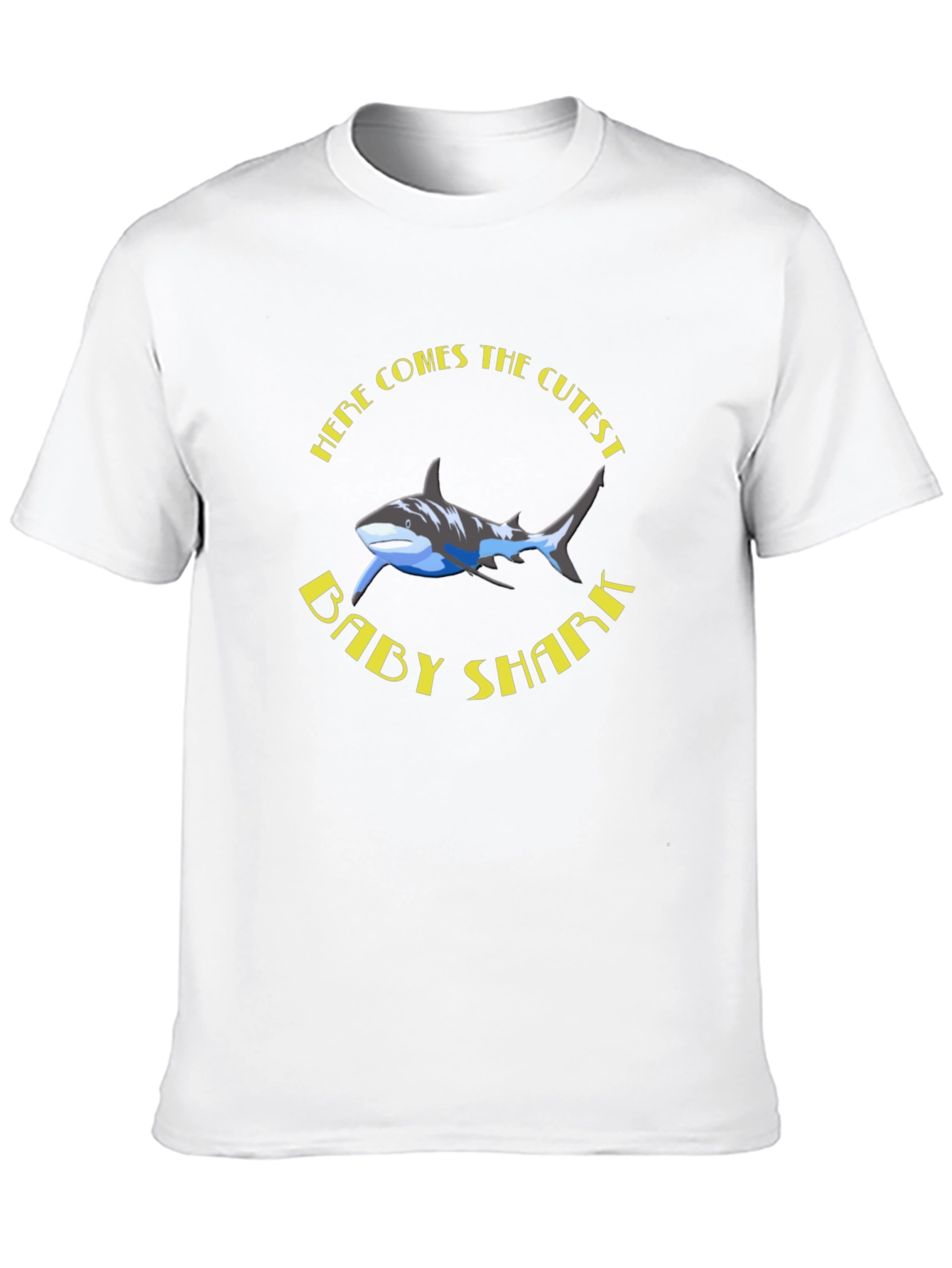 Cute Baby Shark Graphic Black T-Shirt