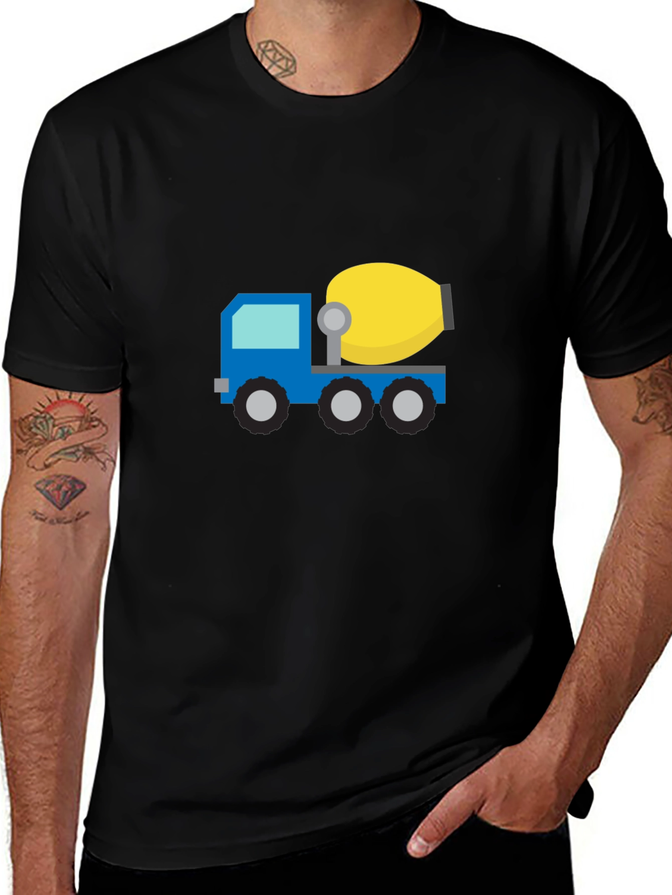 Cement Truck Graphic Tee - Black