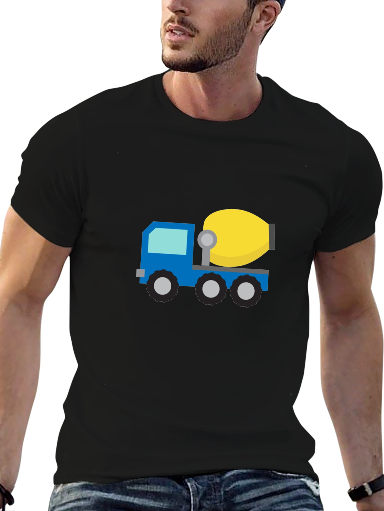 Cement Truck Graphic Tee - Black