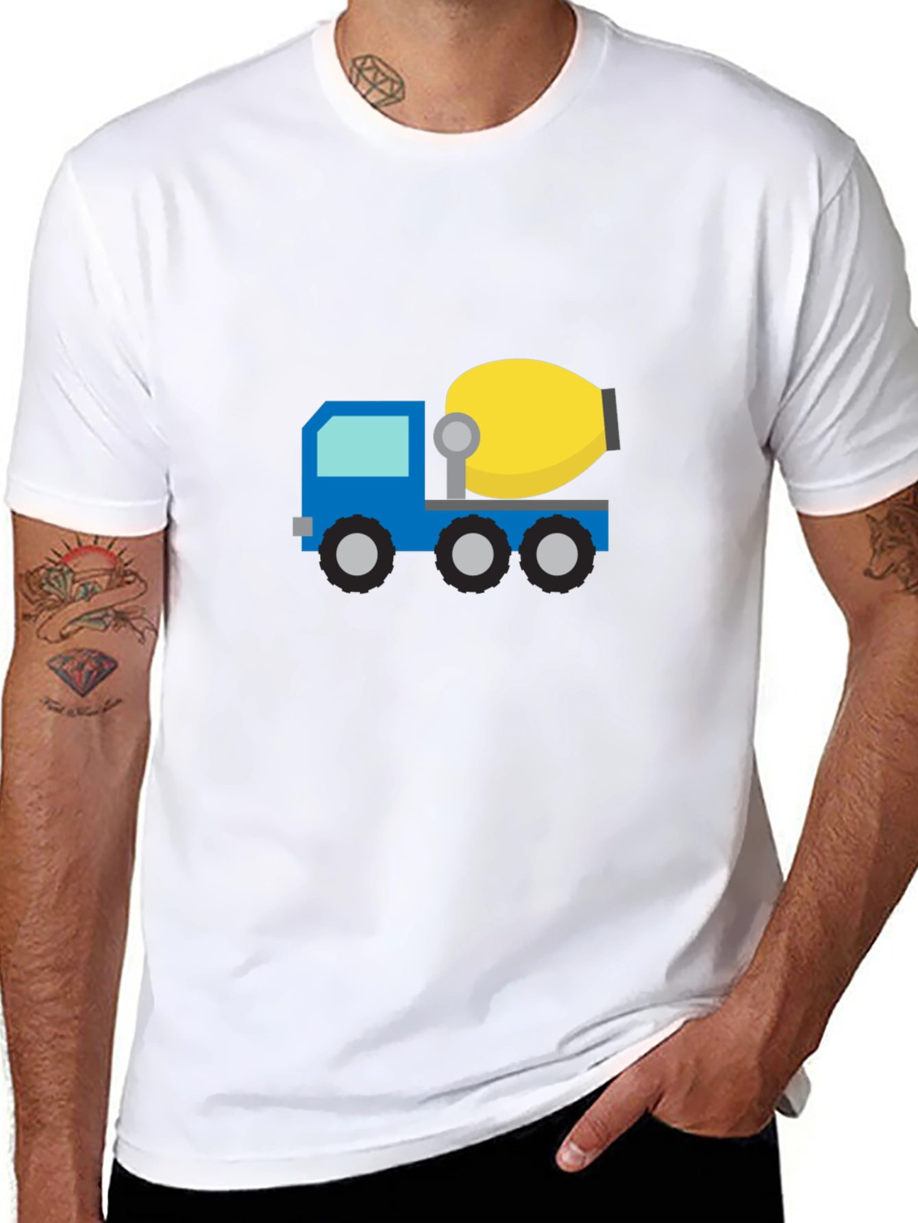 Cement Truck Graphic Tee - Black
