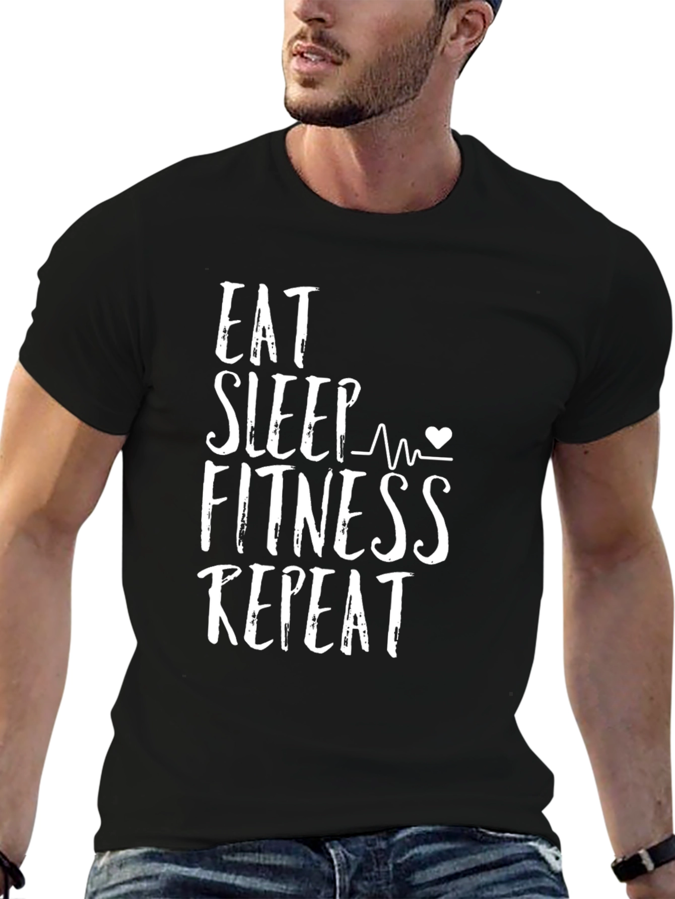 Eat Sleep Fitness Repeat Graphic Tee