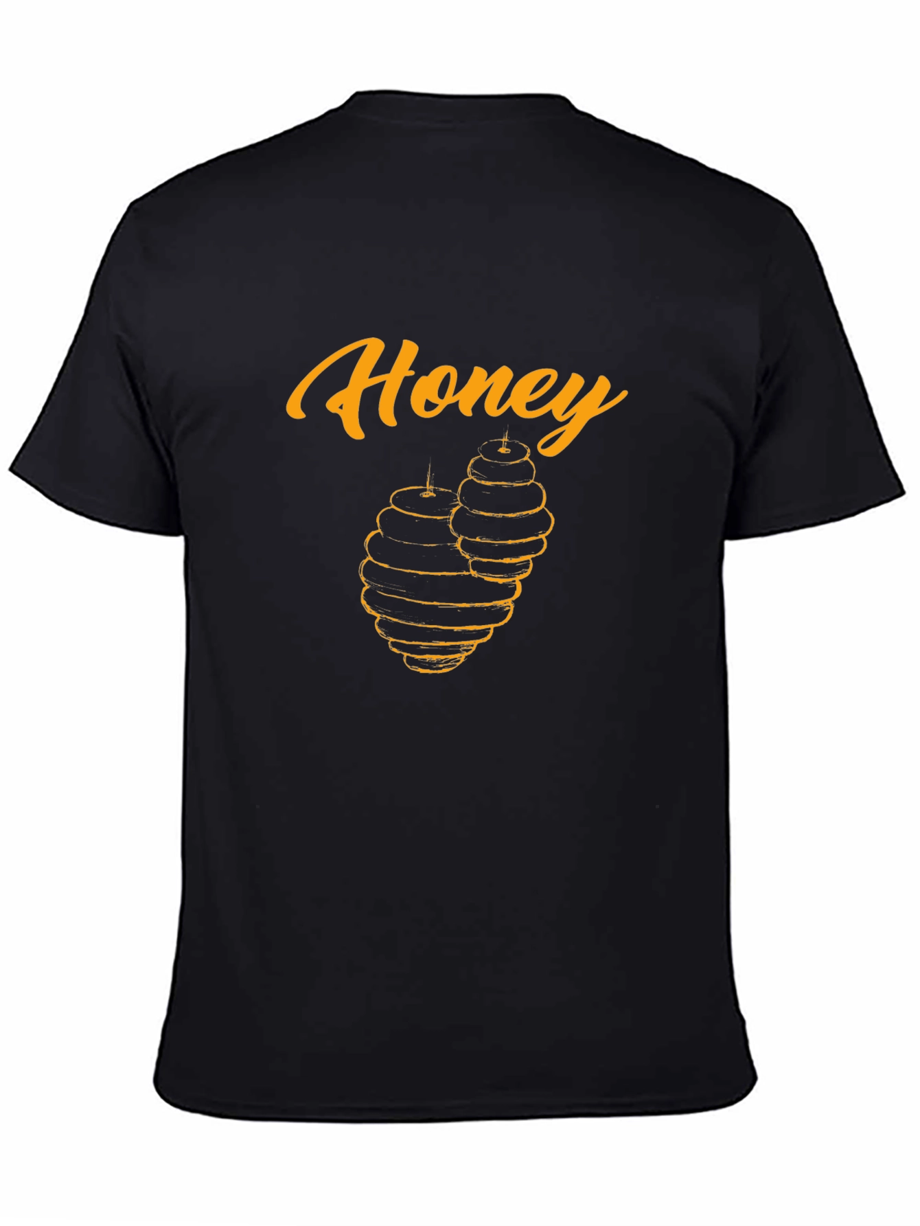 Honey Beehive Graphic Black T-Shirt