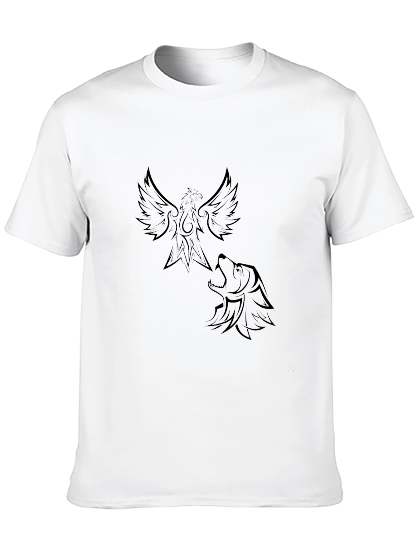 Phoenix & Wolf Graphic Black T-Shirt