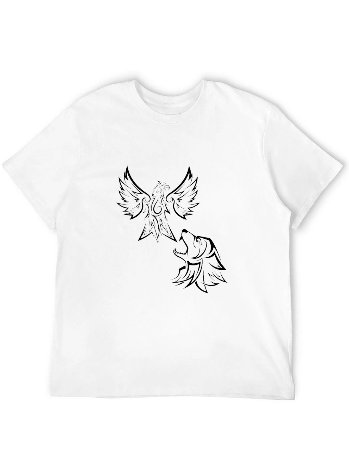 Phoenix & Wolf Graphic Black T-Shirt