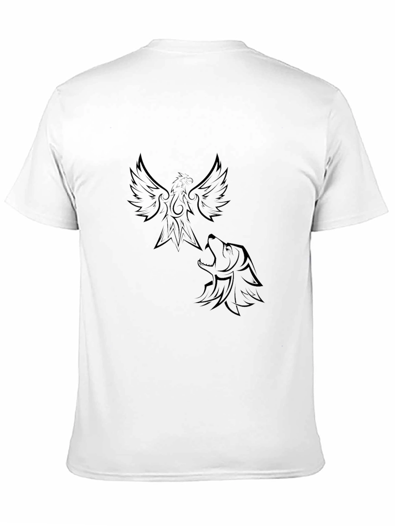 Phoenix & Wolf Graphic Black T-Shirt