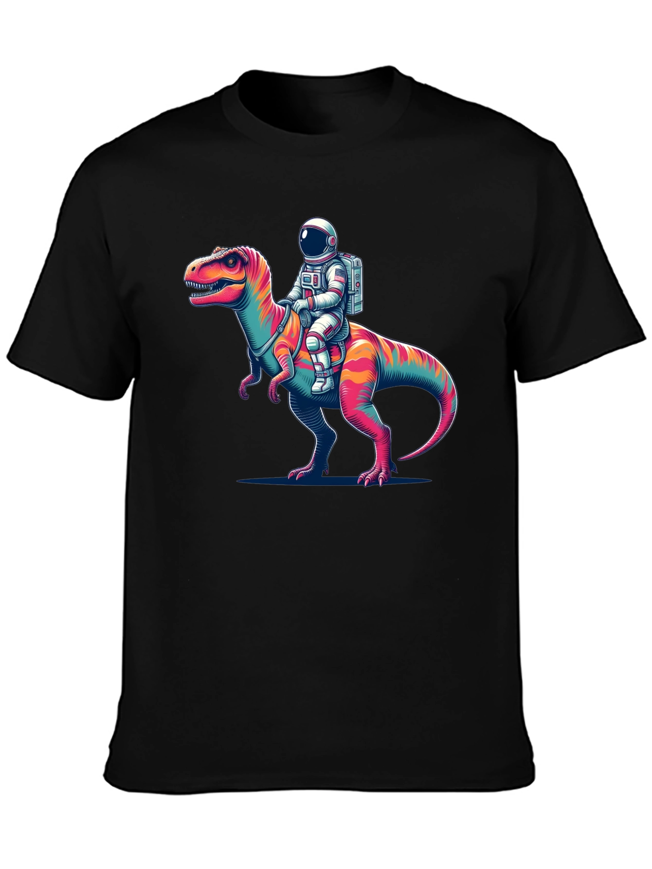 Astronaut Riding Dinosaur Graphic Tee