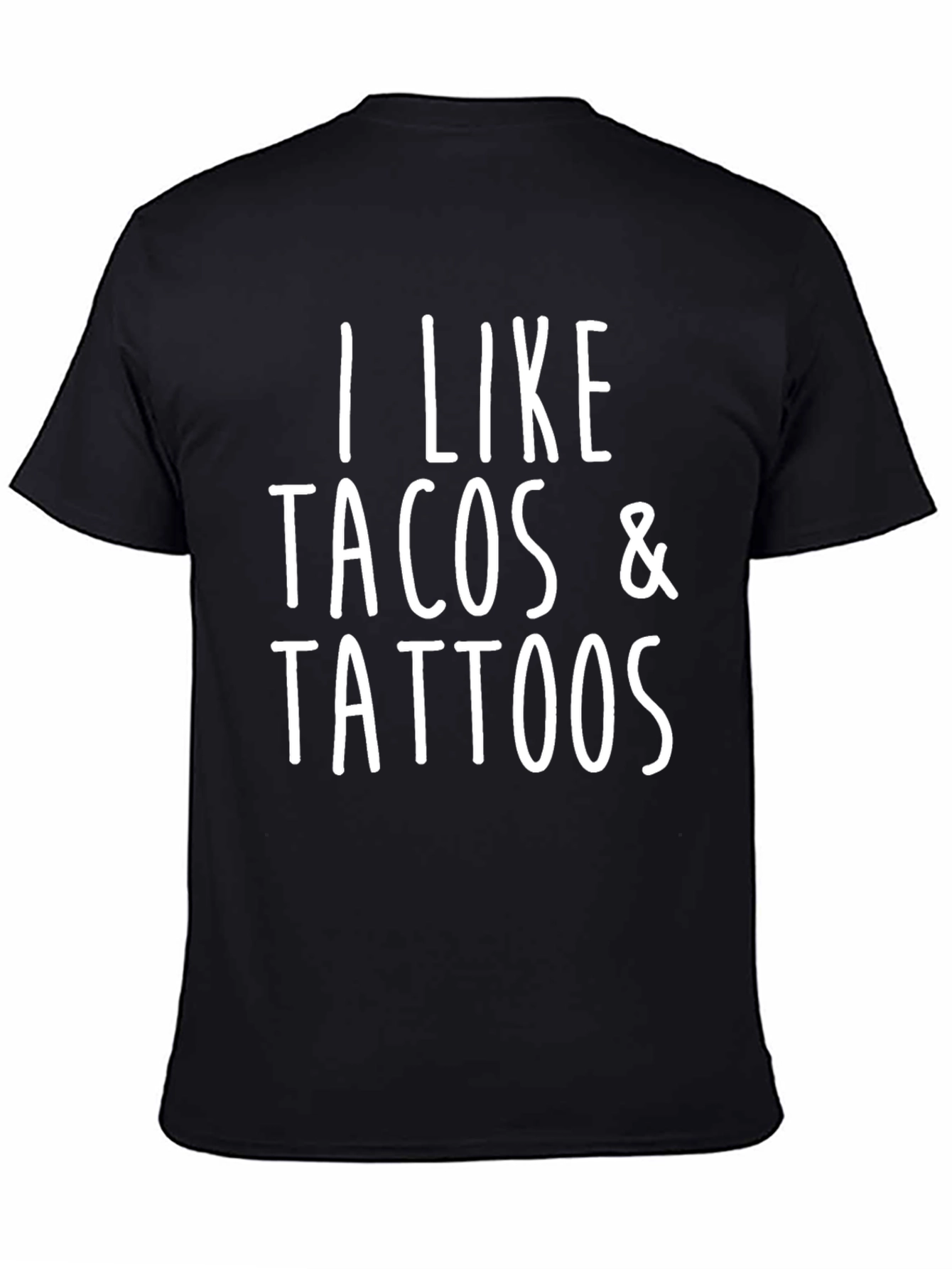 I Like Tacos & Tattoos Mens Black Graphic T-Shirt
