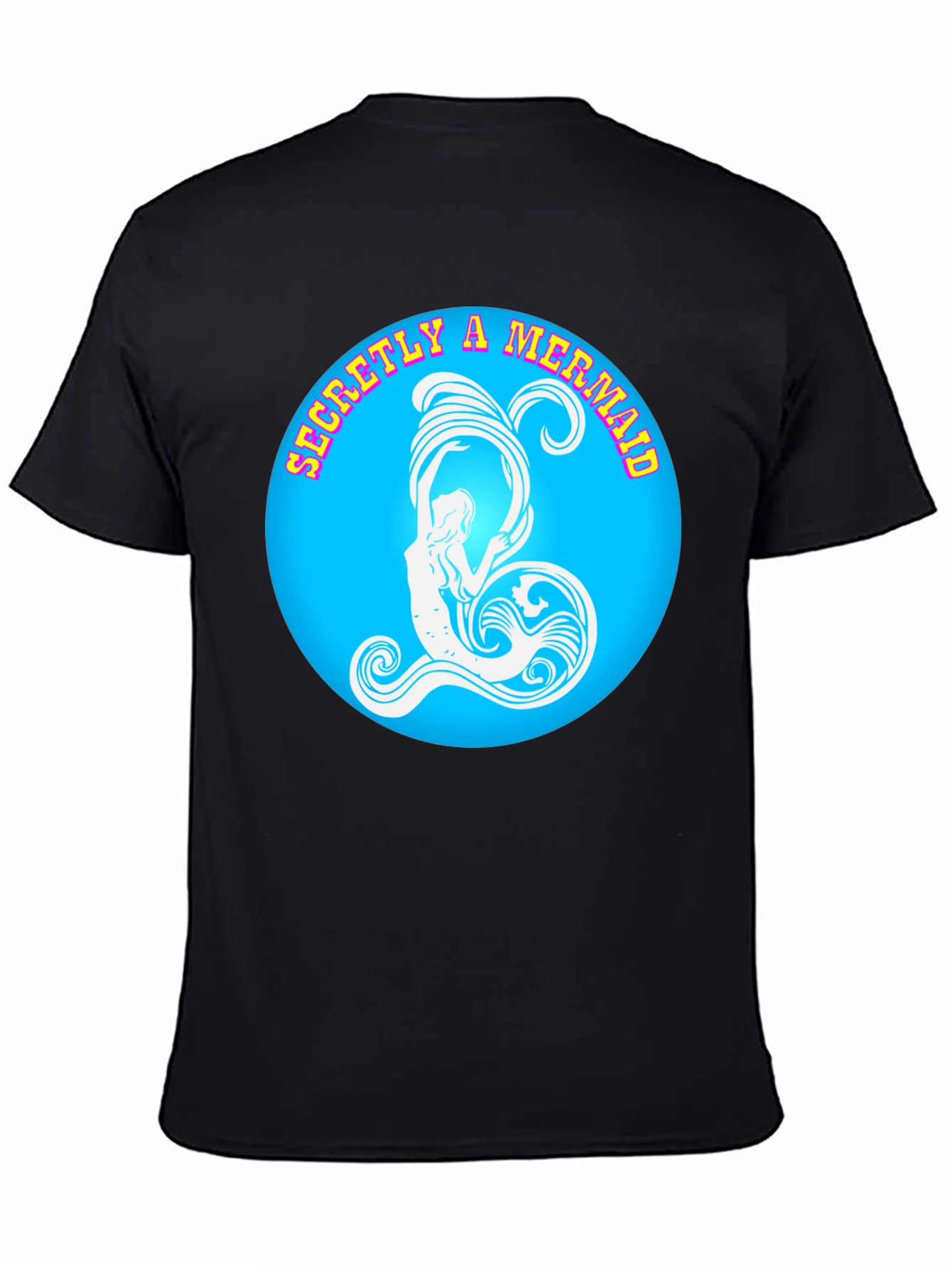 Secretly A Mermaid Graphic Tee - Black Cotton T-Shirt